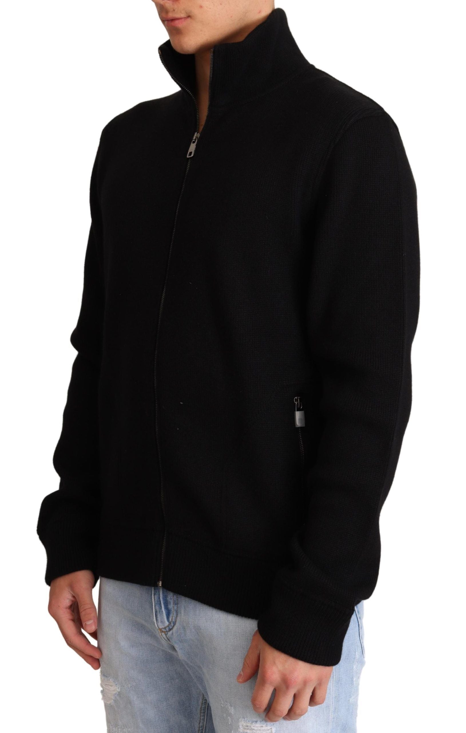 Dolce & Gabbana Elegant High Neck Cashmere Blend Men's Sweater