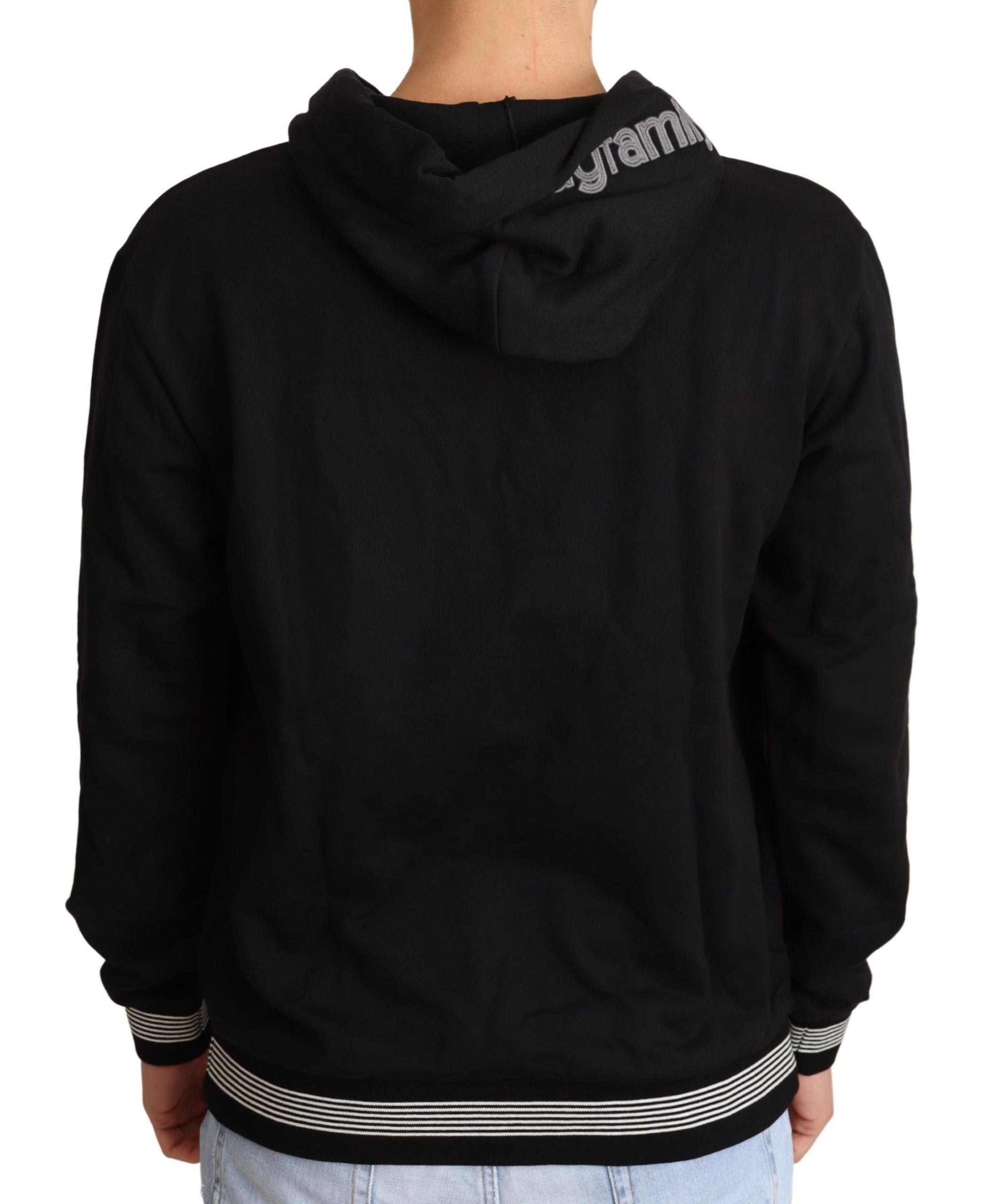 Dolce & Gabbana Elegant Embroidered Black Cotton Men's Sweater