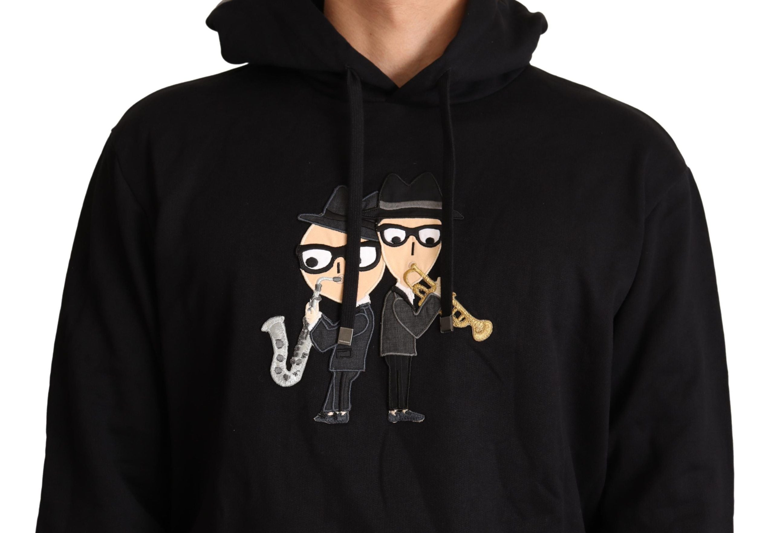 Dolce & Gabbana Black Cotton Hooded #dgfamily Men's Sweater