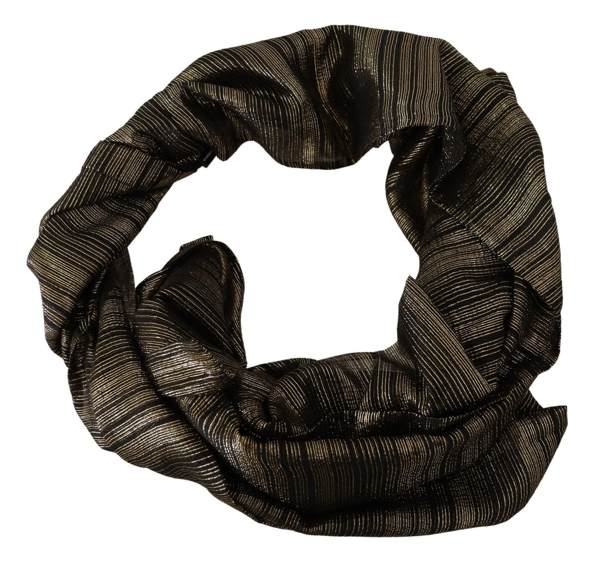 Dolce & Gabbana Metallic Gold Silk Stretch Shawl Wrap Women's Scarf