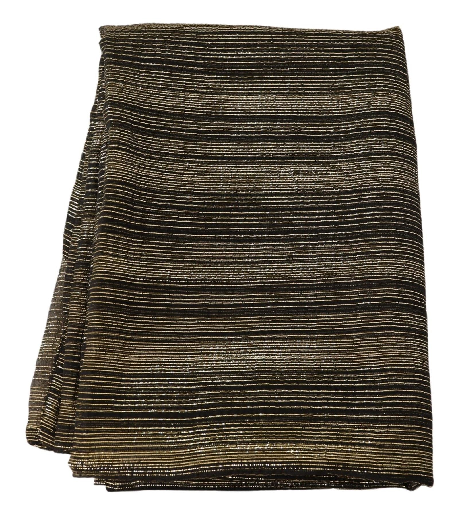 Dolce & Gabbana Metallic Gold Silk Stretch Shawl Wrap Women's Scarf