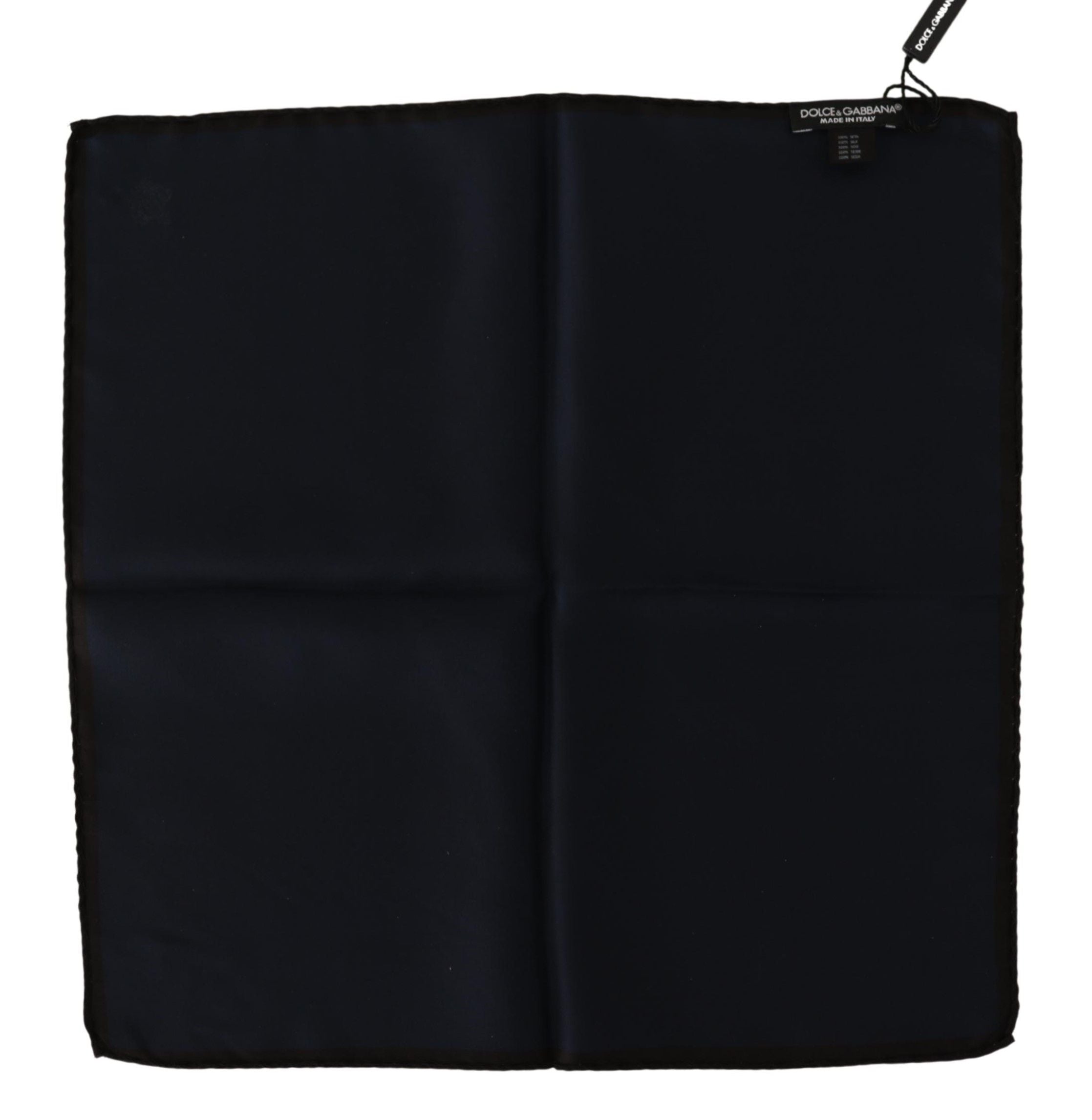 Dolce & Gabbana Black Square Handkerchief 100% Silk Men's Scarf
