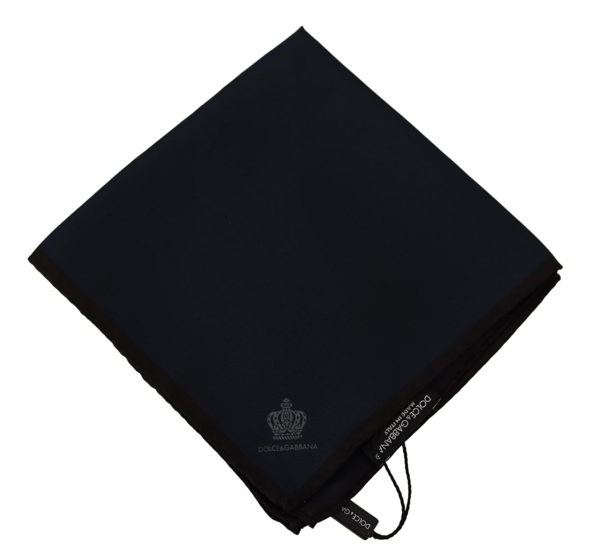 Dolce & Gabbana Black Square Handkerchief 100% Silk Men's Scarf
