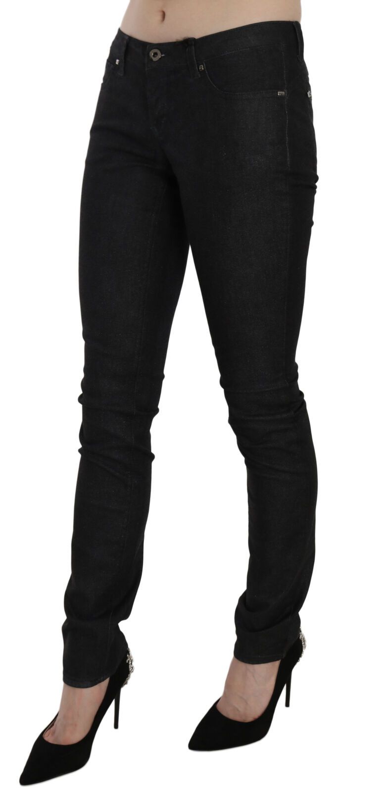 Costume National Black Low Waist Skinny Casual Denim Women's Jeans