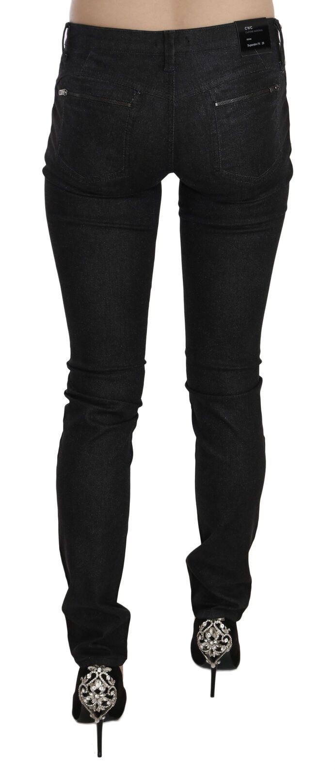 Costume National Black Low Waist Skinny Casual Denim Women's Jeans