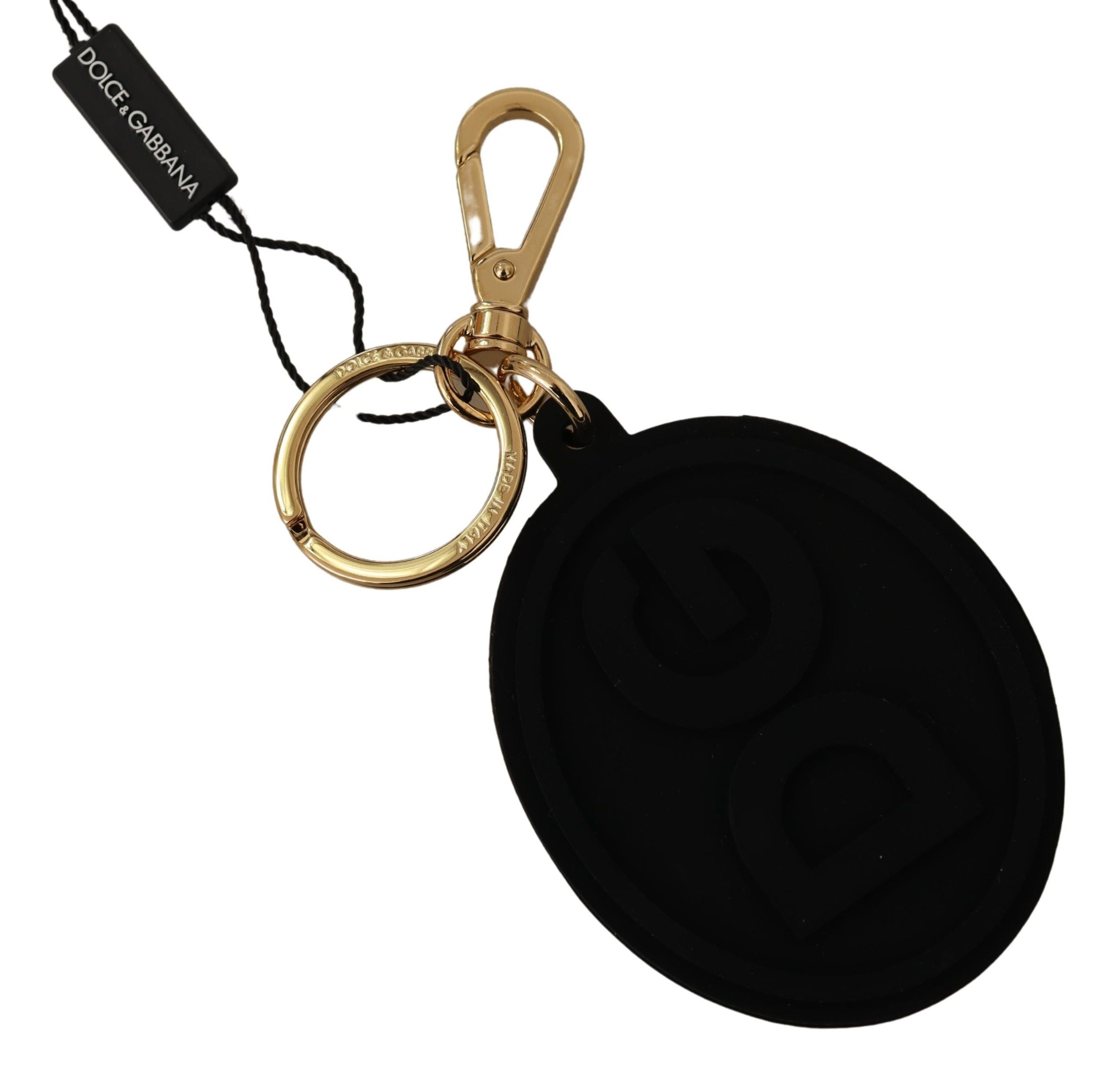 Dolce & Gabbana Elegant Black and Gold Keychain Men's Accessory