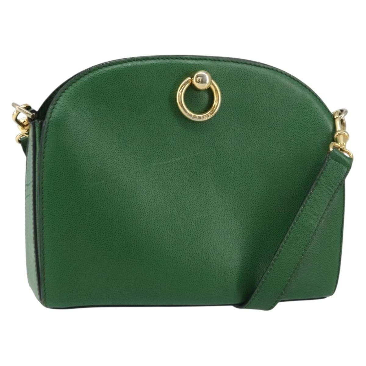 Celine Vintage Leather Green Leather Shoulder Bag Bag (Pre-Owned)