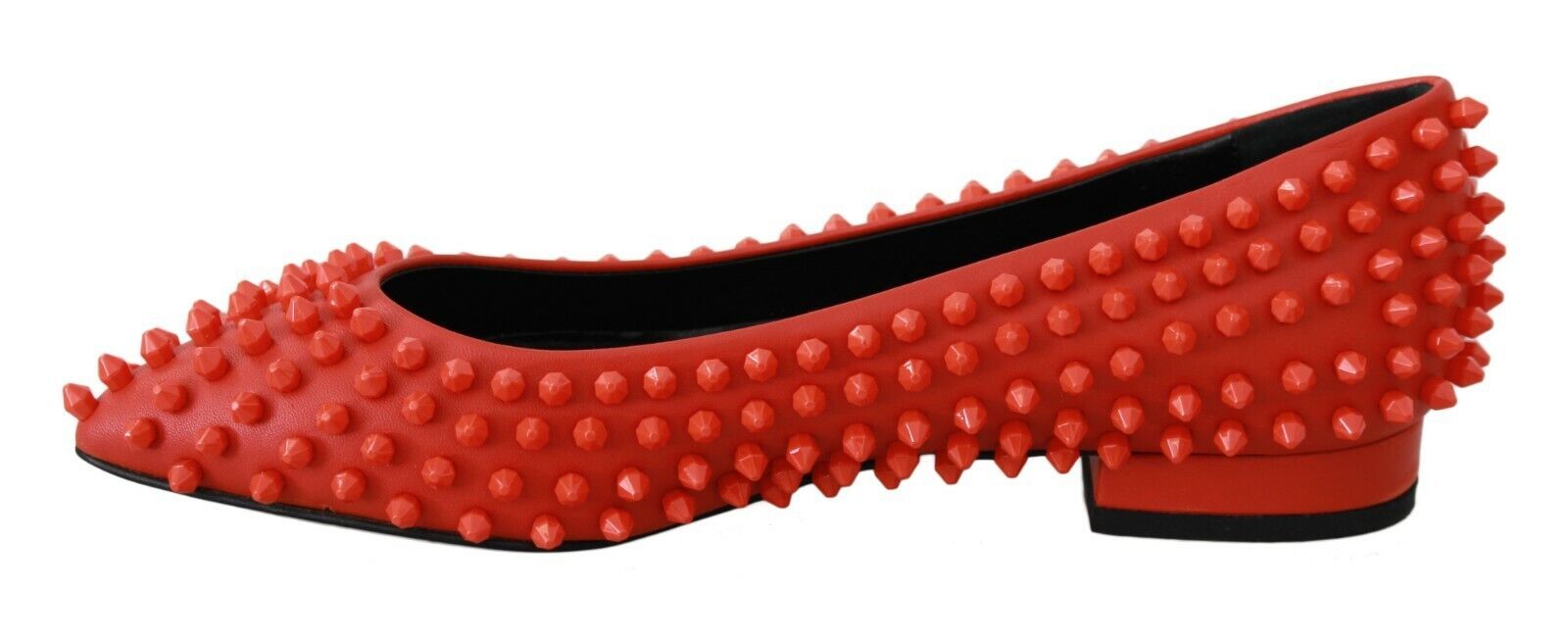 Philipp Plein Orange Leather Ballerina WHAT I DO Flats Women's Shoes