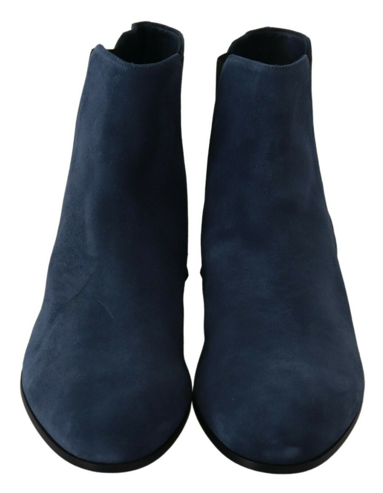 Dolce & Gabbana Blue Suede Embellished Studded Boots Women's Shoes