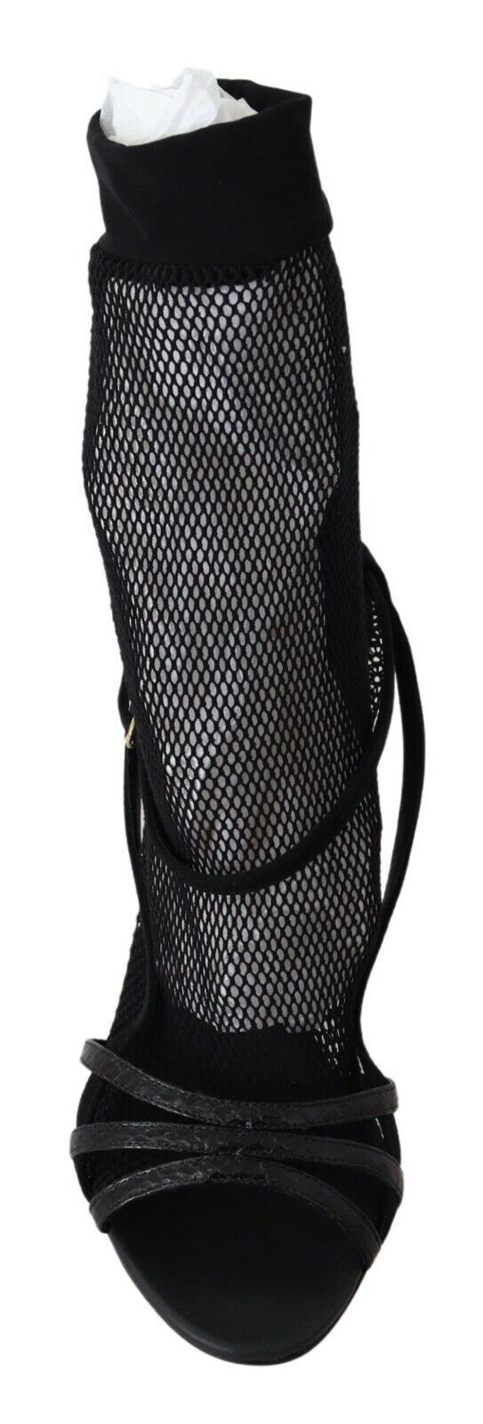 Dolce & Gabbana Black Suede Short Boots Sandals Women's Shoes