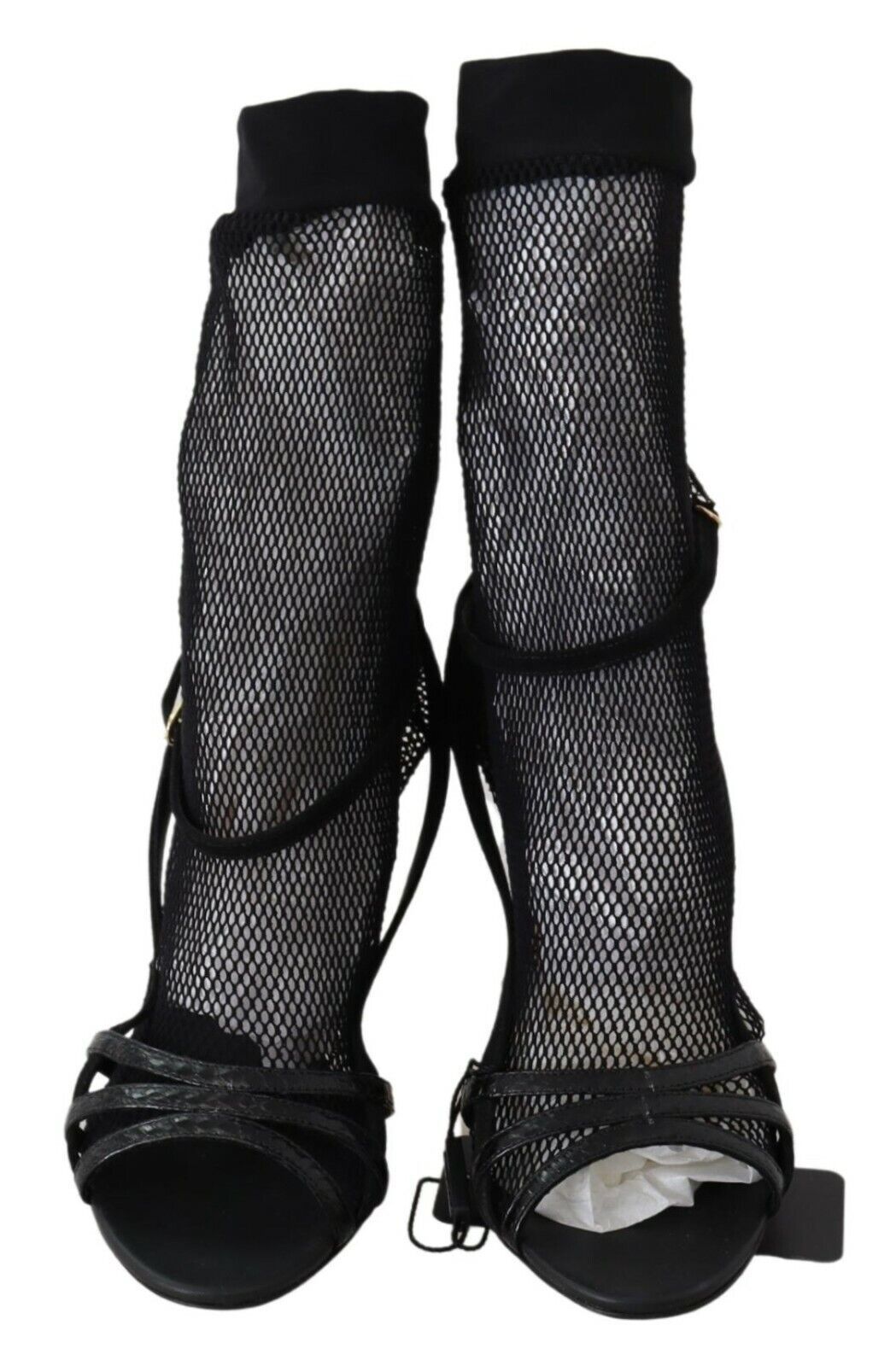 Dolce & Gabbana Black Suede Short Boots Sandals Women's Shoes