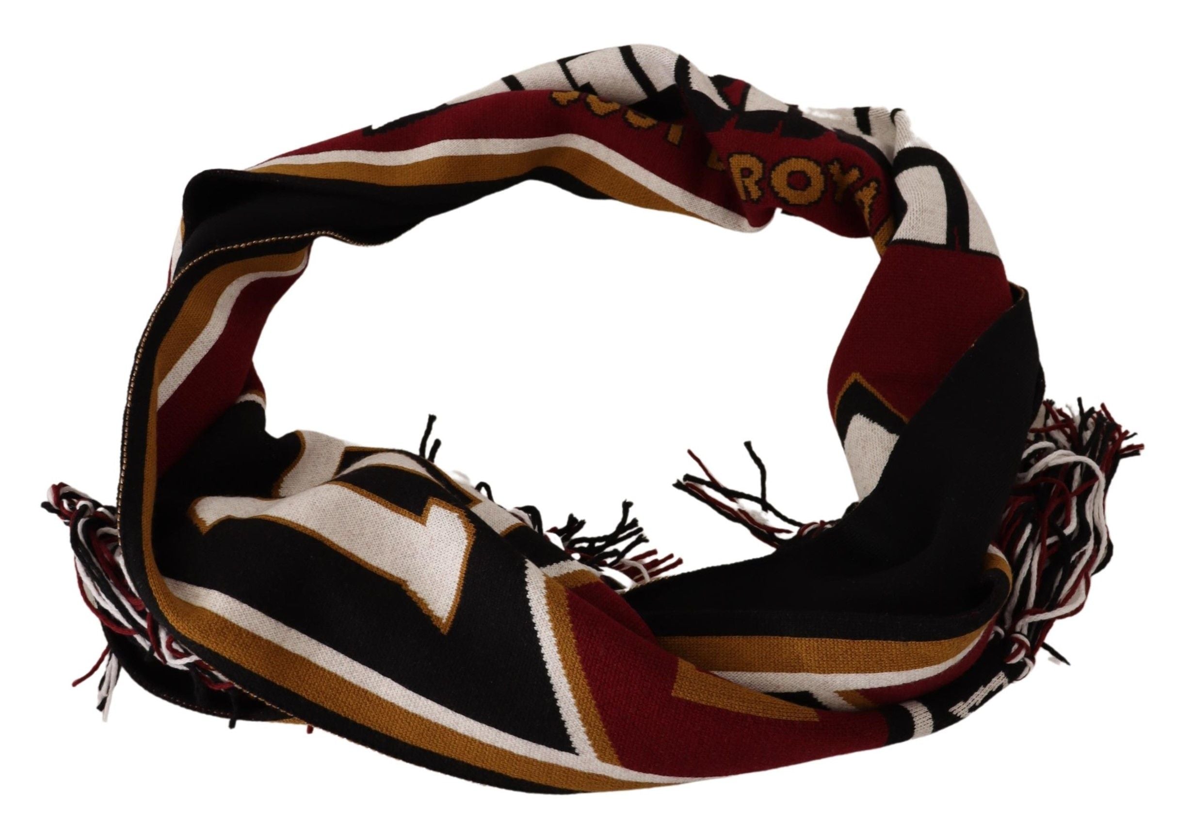 Dolce & Gabbana Multicolor Wool Knit DG King Shawl Wrap Men's Scarf
