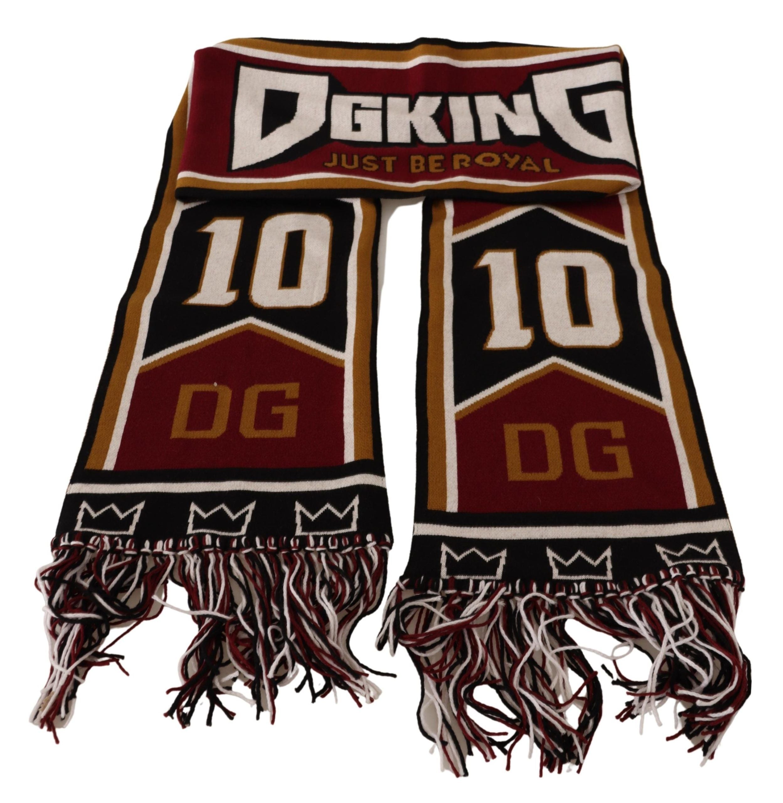 Dolce & Gabbana Multicolor Wool Knit DG King Shawl Wrap Men's Scarf