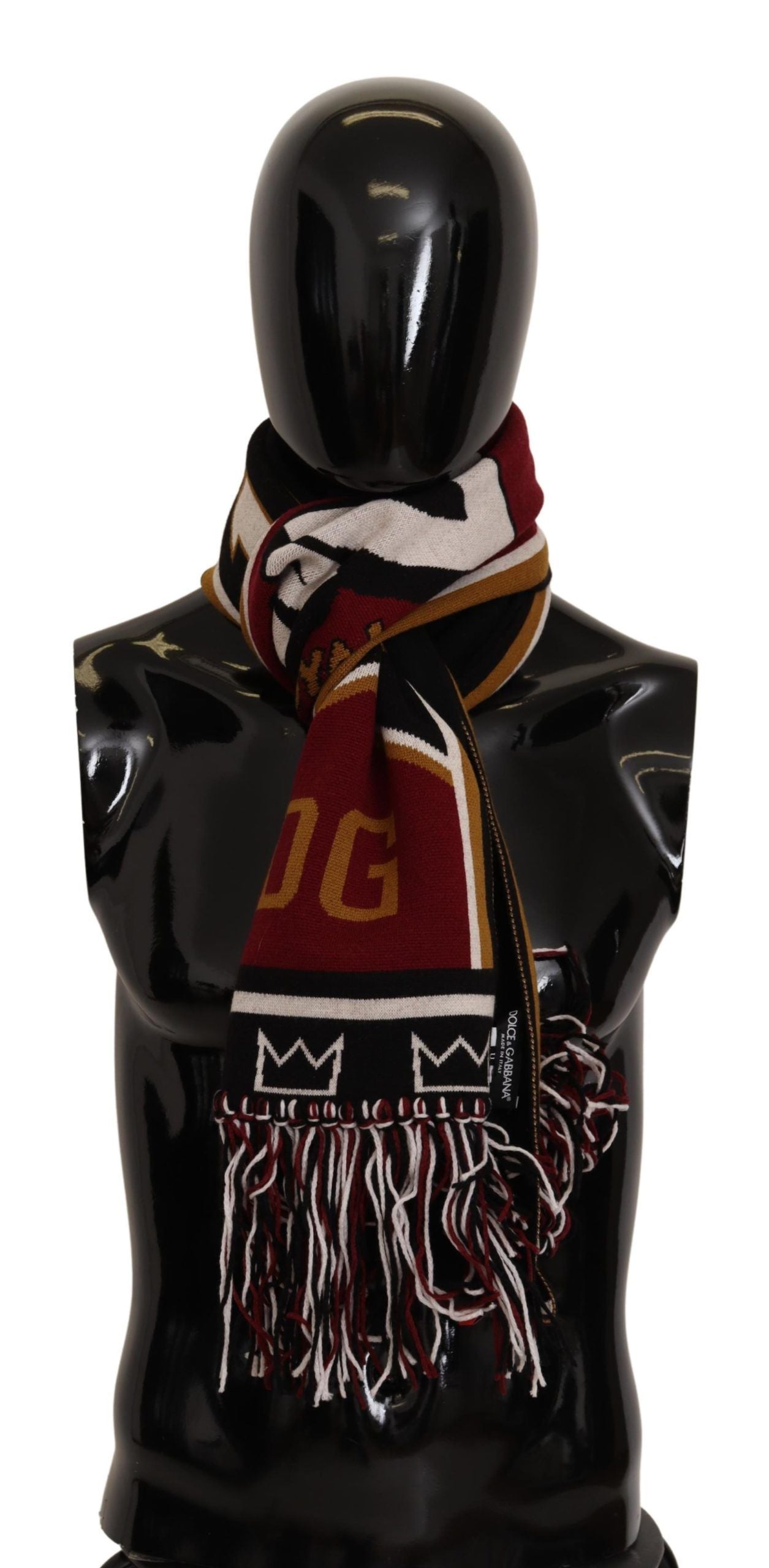 Dolce & Gabbana Multicolor Wool Knit DG King Shawl Wrap Men's Scarf