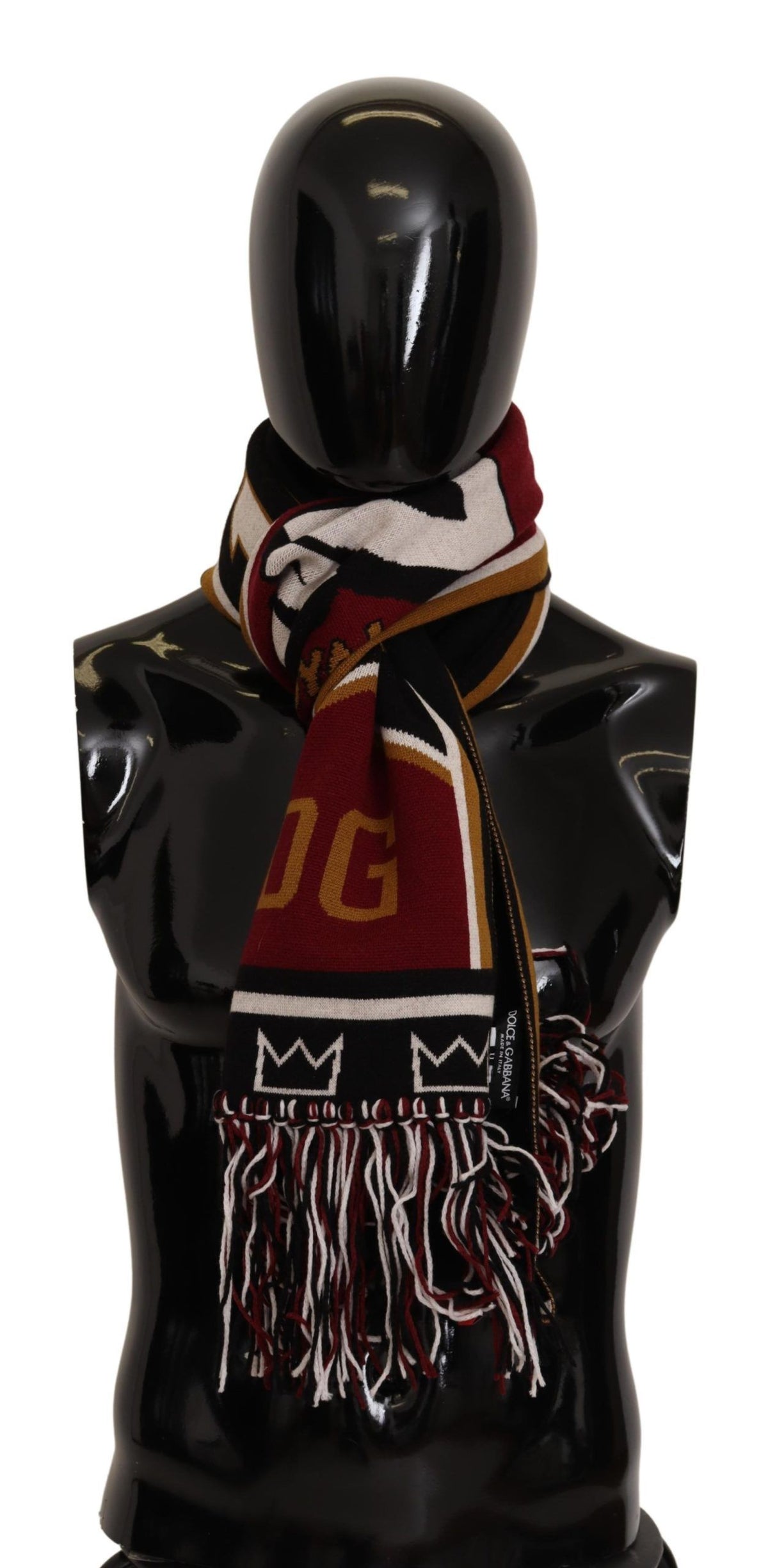Dolce & Gabbana Multicolor Wool Knit DG King Shawl Wrap Men's Scarf