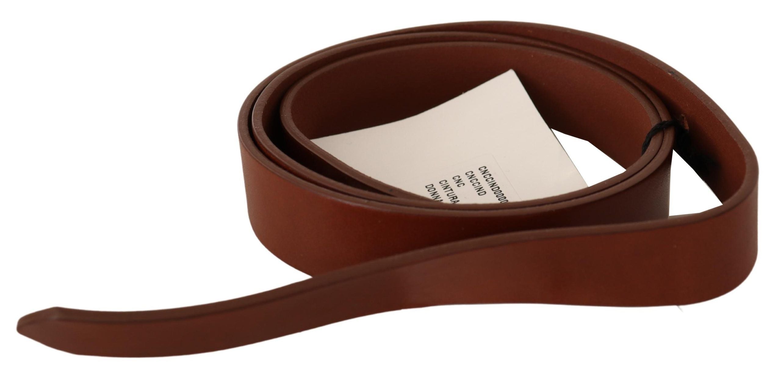 Costume National Brown Leather Silver Fastening Women's Belt