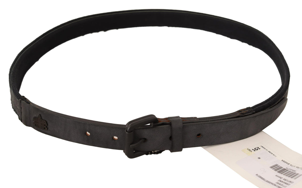 Ermanno Scervino Black Leather Logo Buckle Waist Women Women's Belt