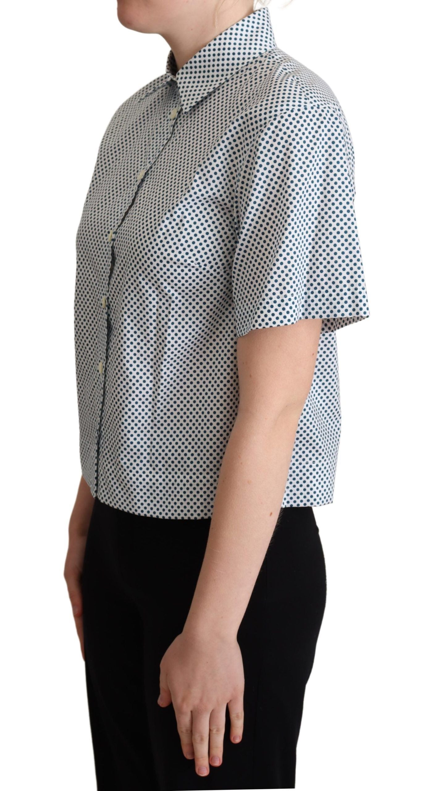 Dolce & Gabbana Elegant Polka Dot Cotton Polo Women's Shirt