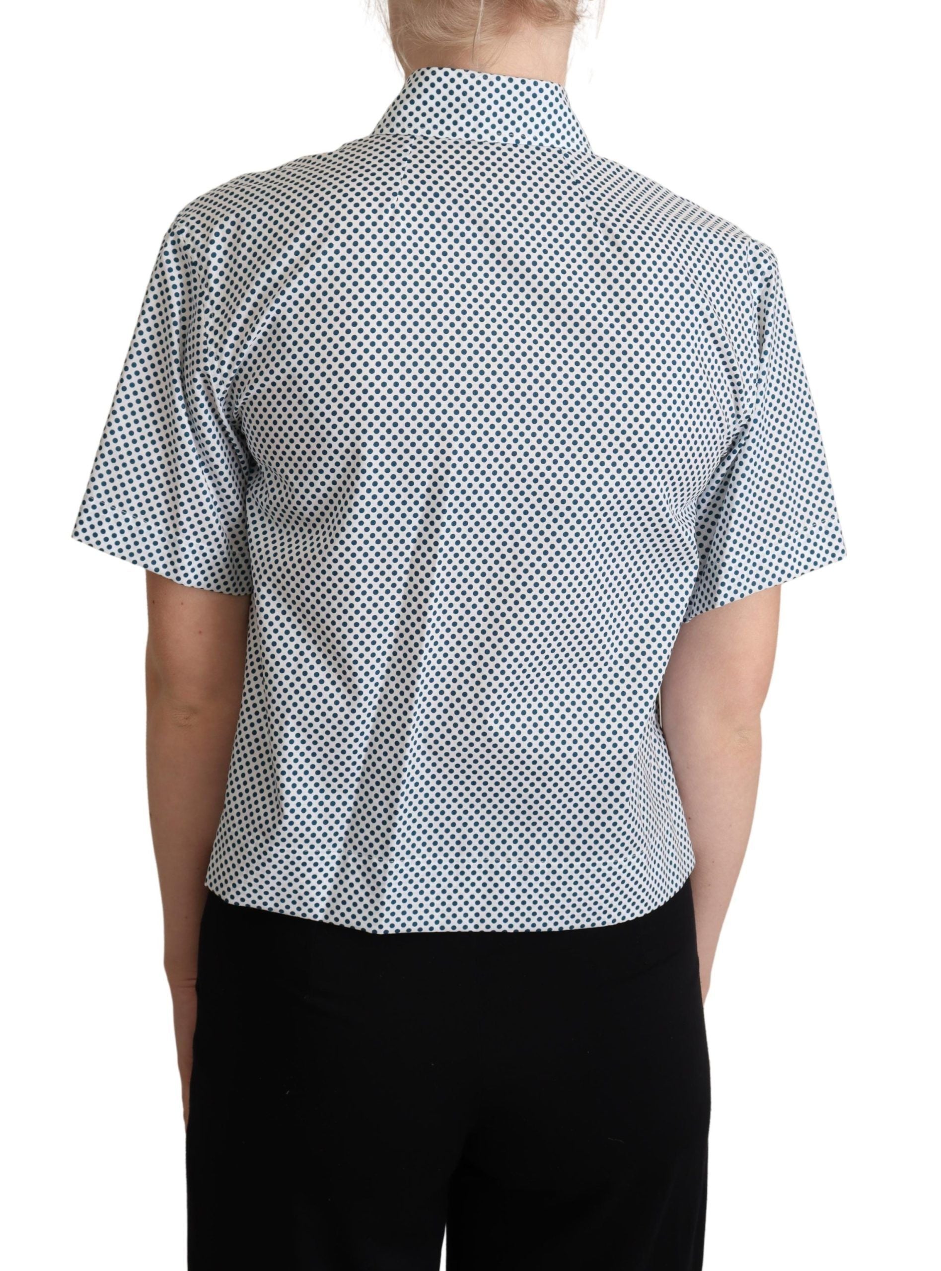Dolce & Gabbana Elegant Polka Dot Cotton Polo Women's Shirt