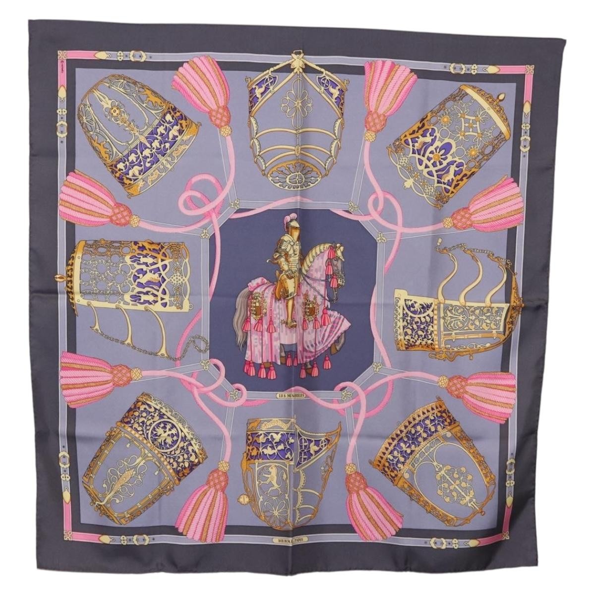Hermes Carré 90 Silk Multicolor Blue Silk Scarve & Shawl Accessory (Pre-Owned)