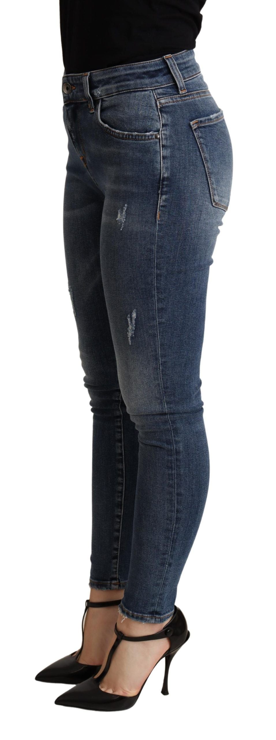 Dolce & Gabbana Elegant Mid Waist Skinny Blue Women's Jeans