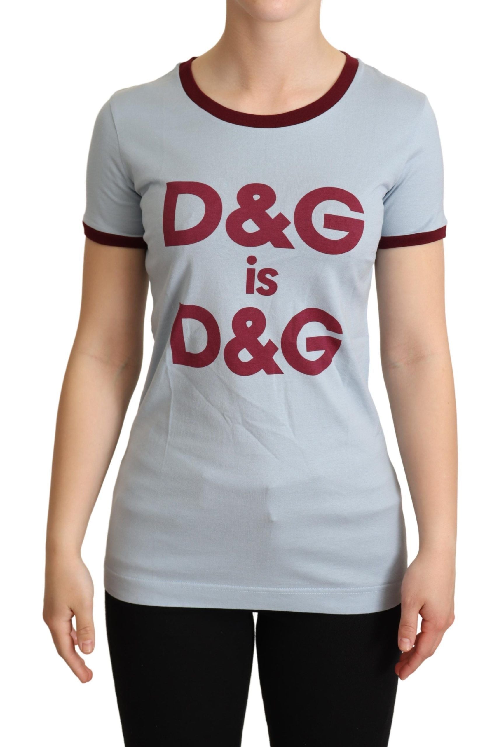 Dolce & Gabbana Blue Crewneck D&G Top Women's T-shirt