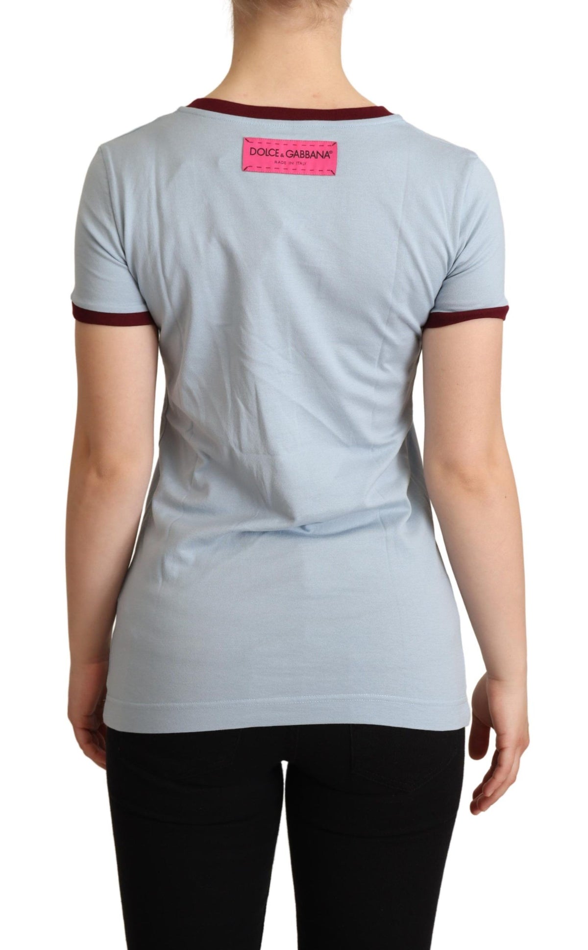 Dolce & Gabbana Blue Crewneck D&G Top Women's T-shirt