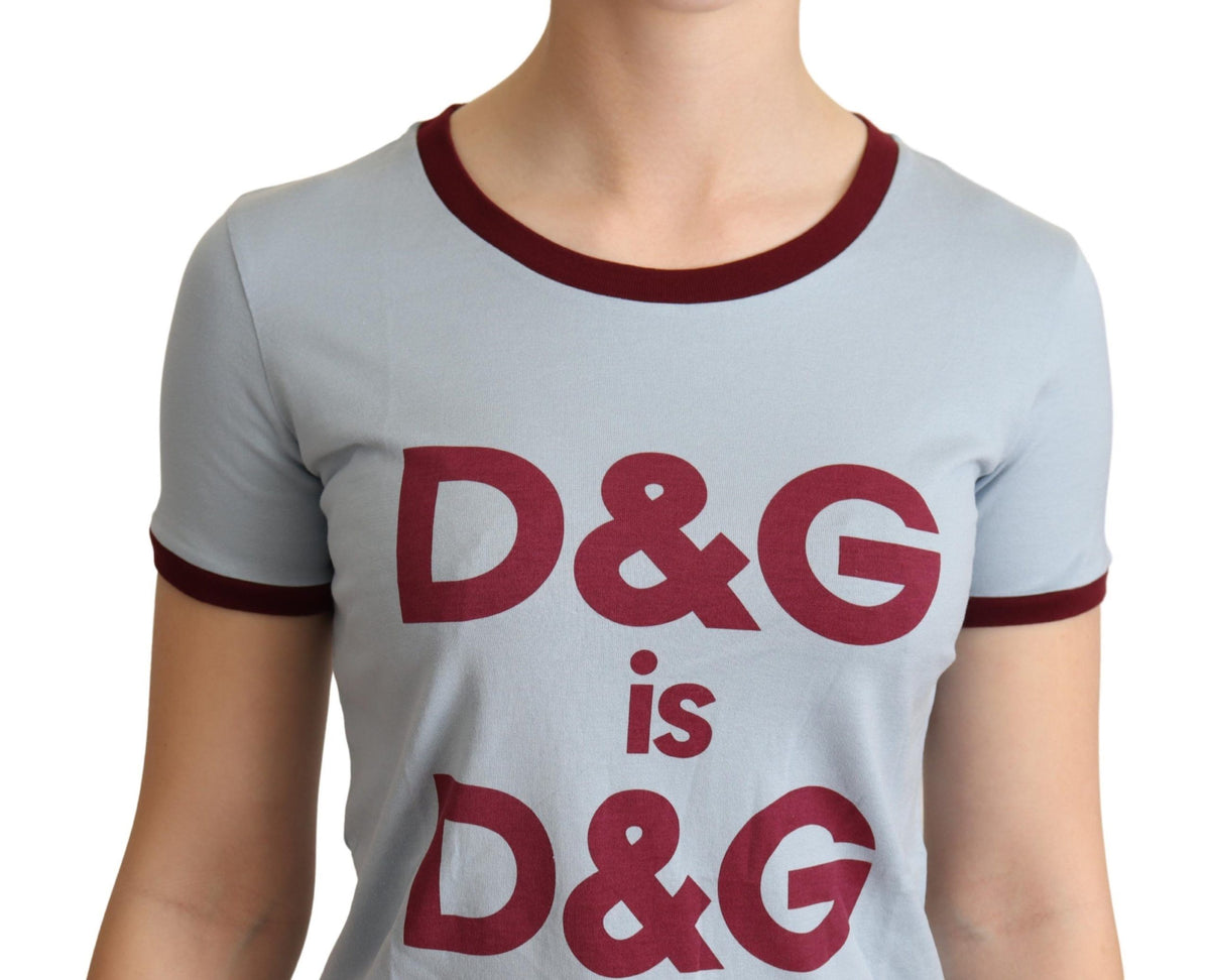 Dolce & Gabbana Blue Crewneck D&G Top Women's T-shirt