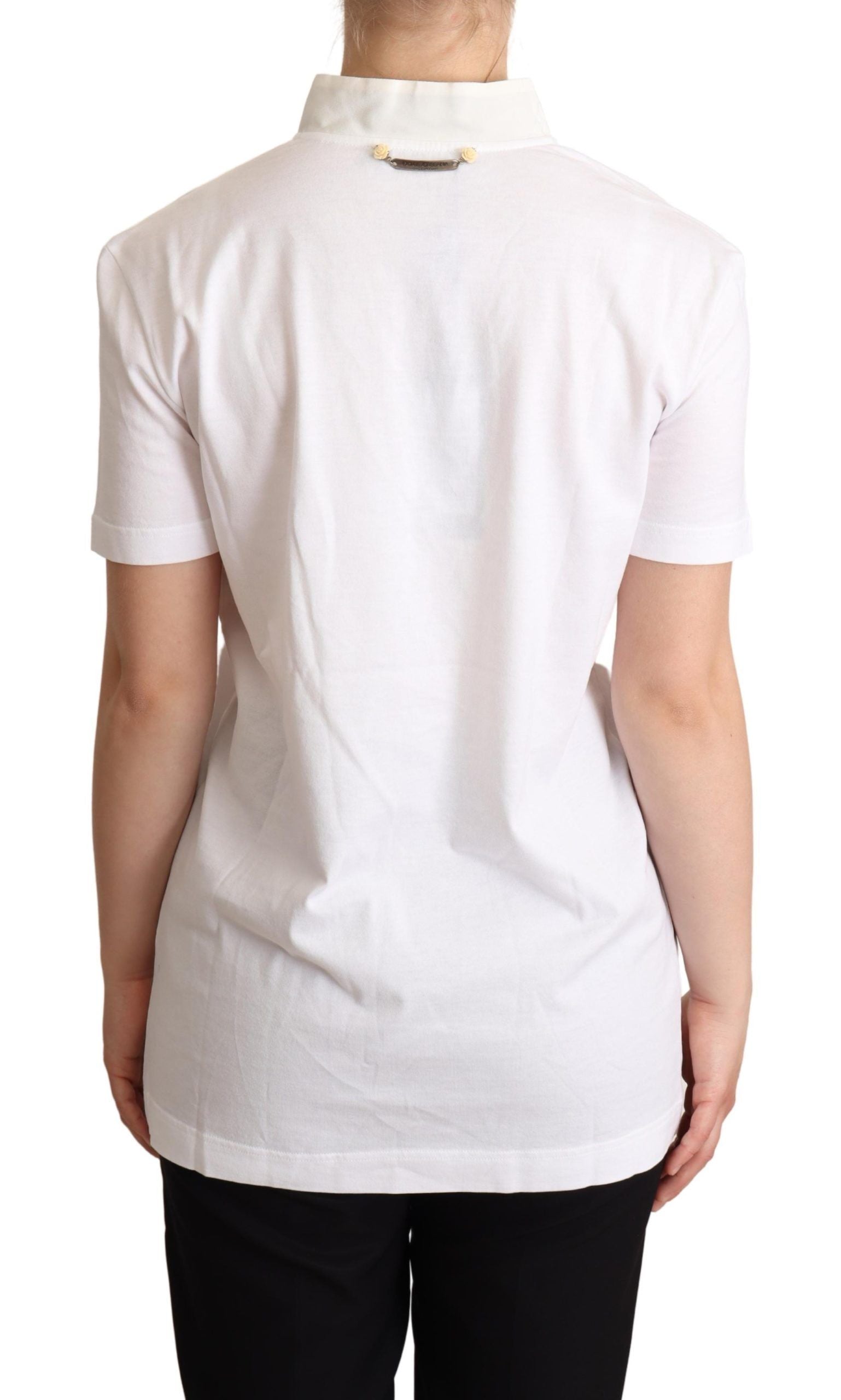 Dolce & Gabbana Chic Love Slogan Silk Cotton Women's Tee