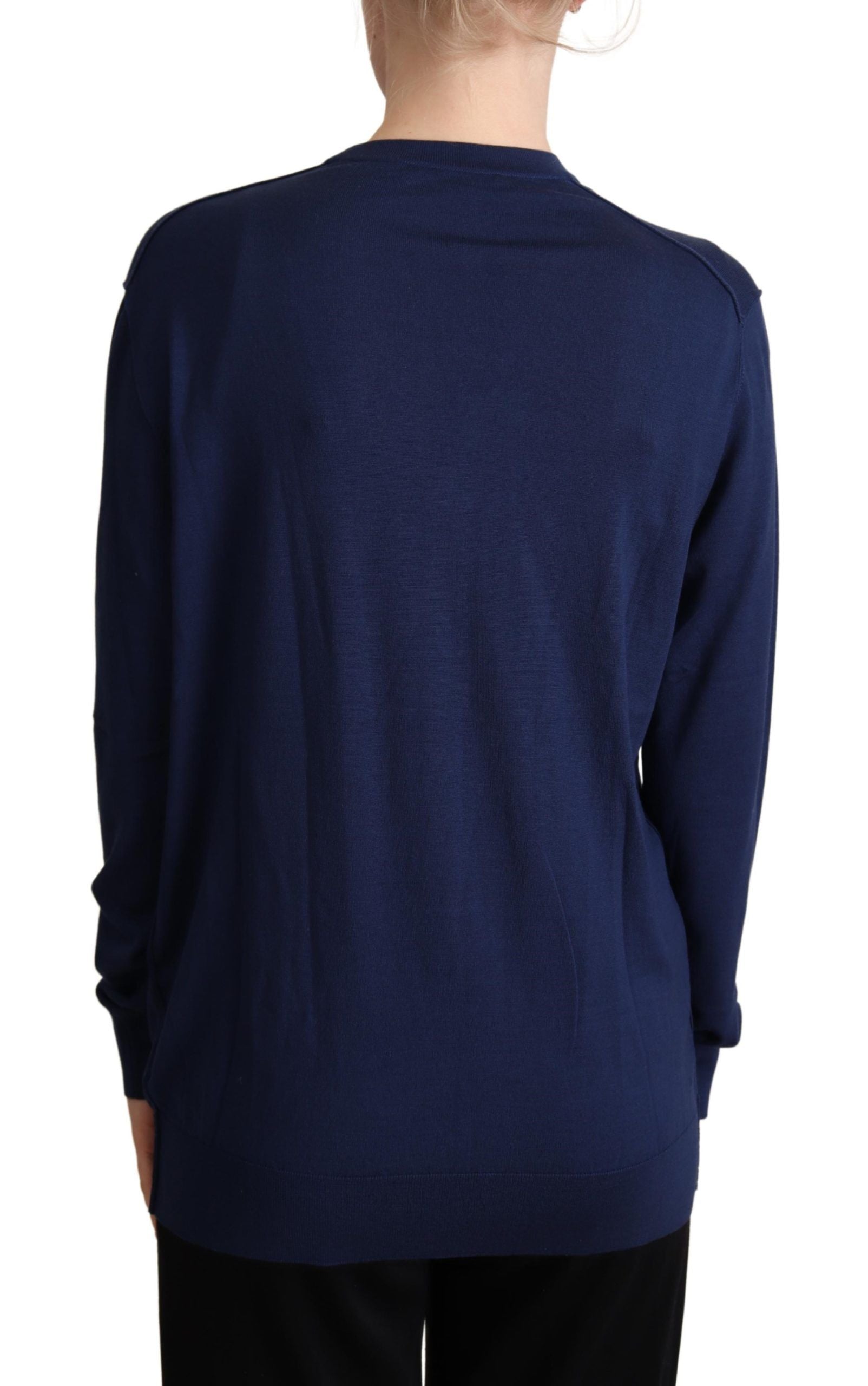 Dolce & Gabbana Elegant Virgin Wool Blue Women's Cardigan