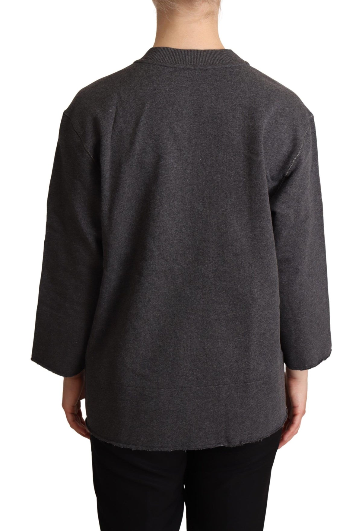 Dolce & Gabbana Gray Embroidered Women Pullover Women's Sweater