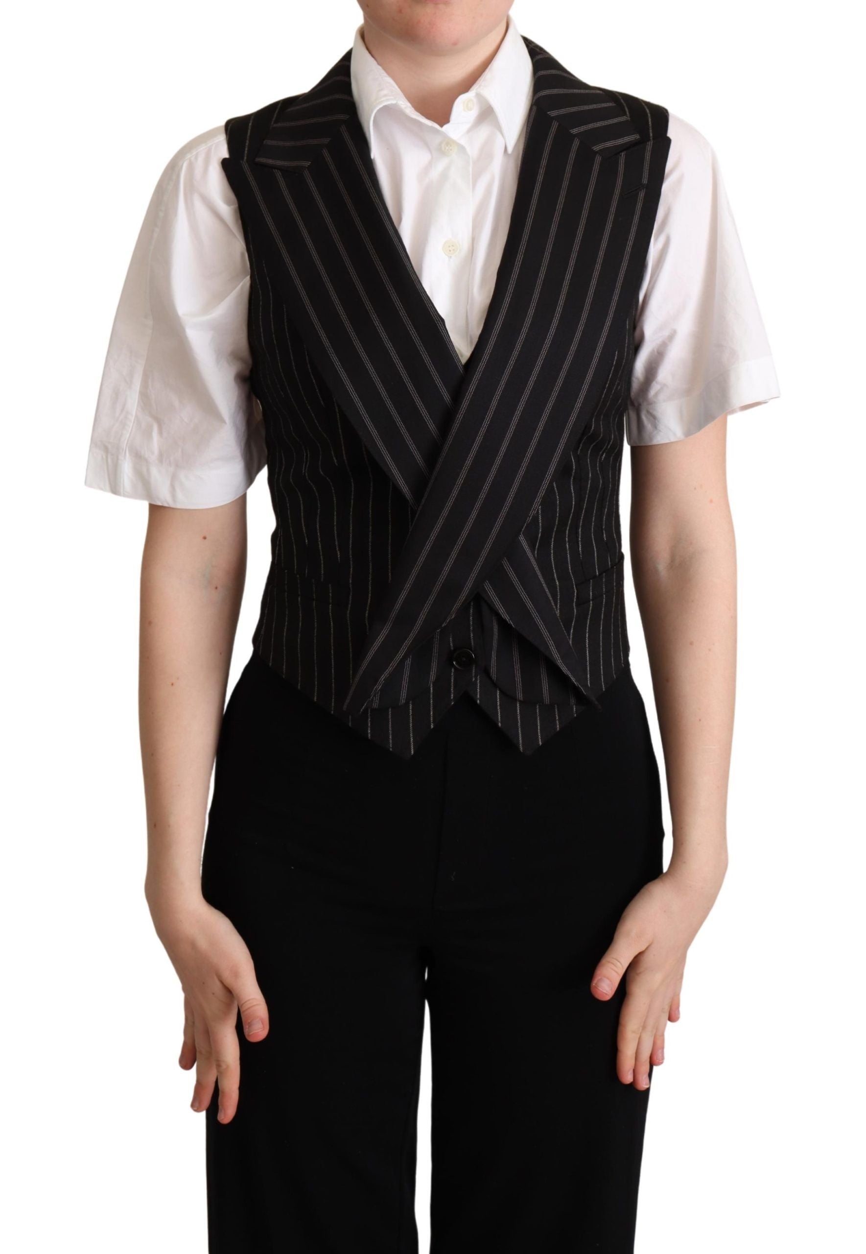 Dolce & Gabbana Elegant Leopard Print Waistcoat – Sleeveless Women's Vest