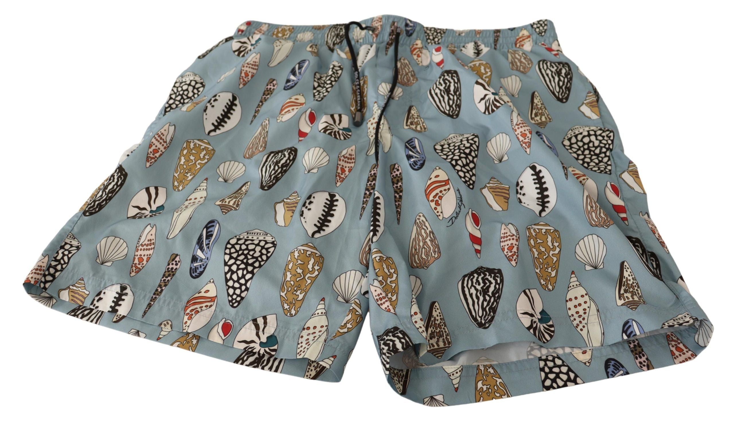 Dolce & Gabbana Blue Seashell Beachwear Swimwear Men's Shorts