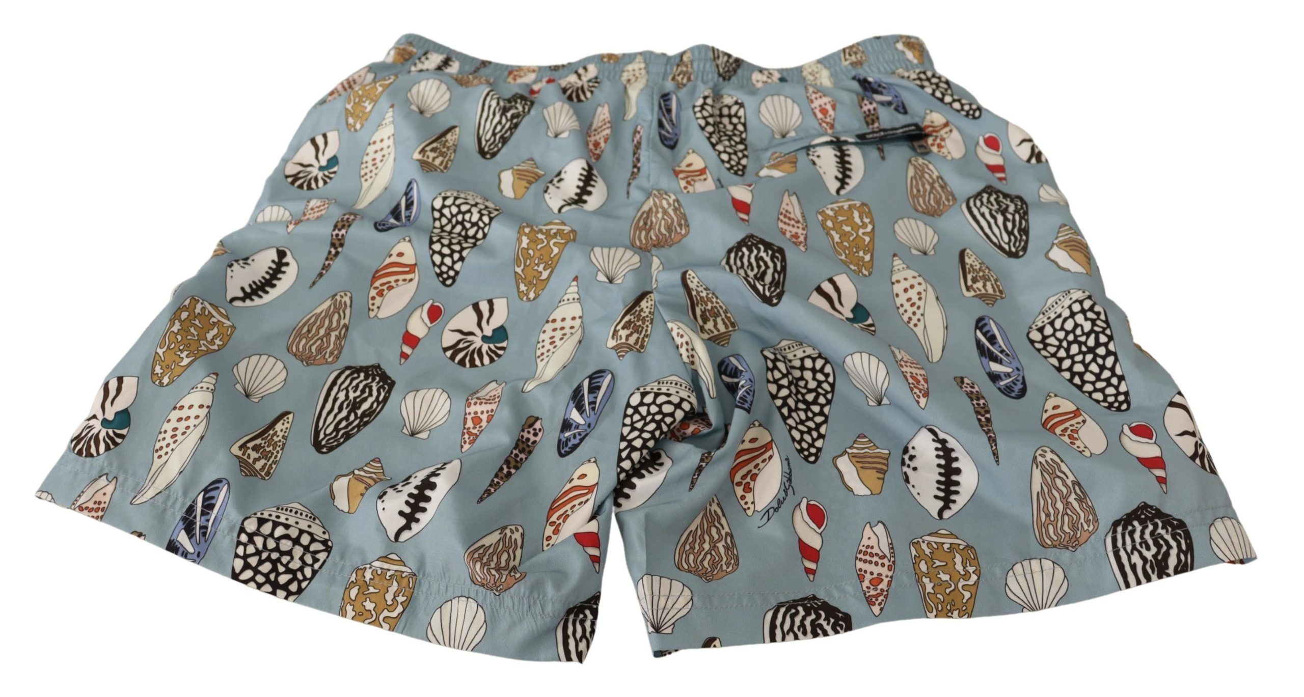 Dolce & Gabbana Blue Seashell Beachwear Swimwear Men's Shorts