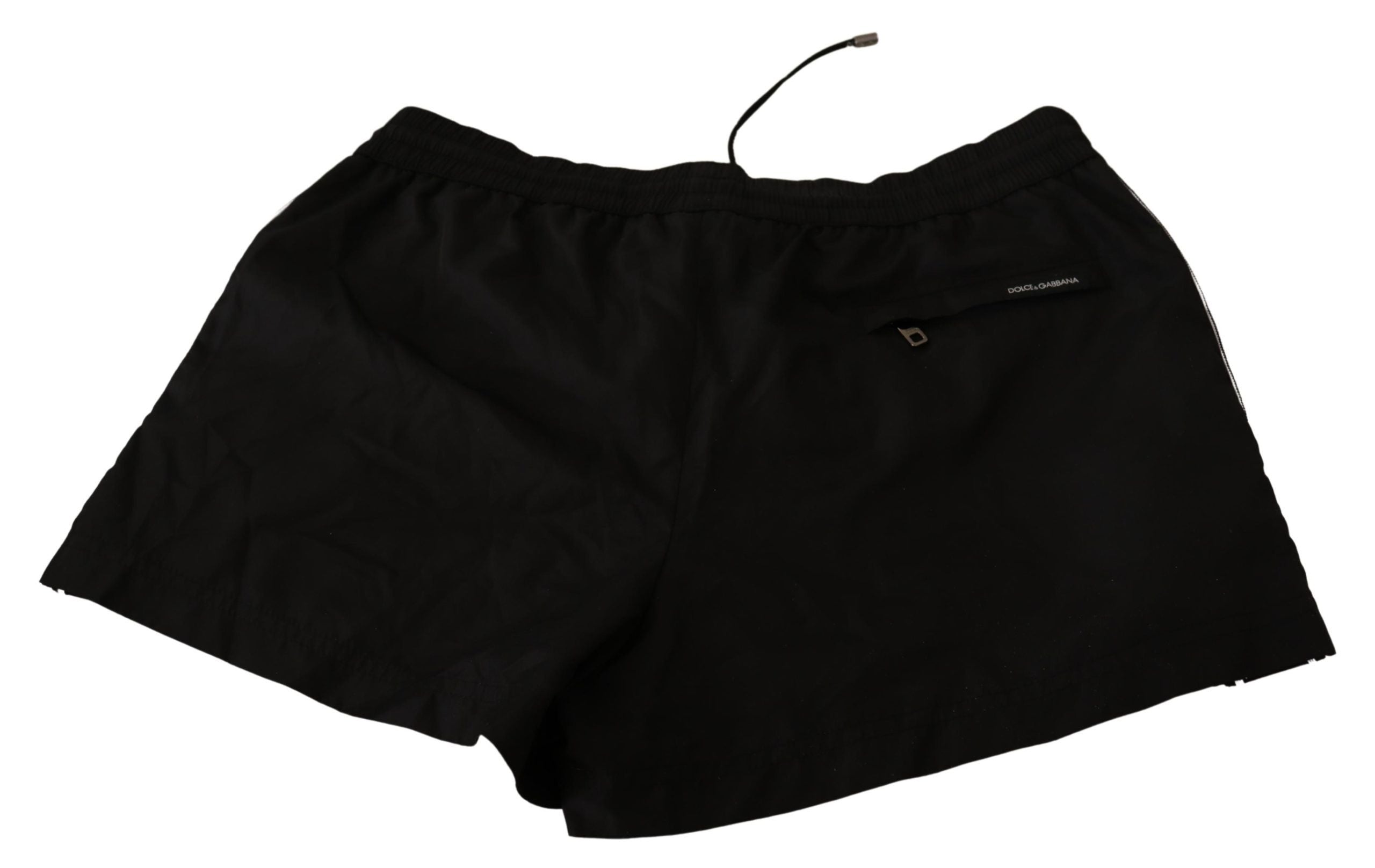 Dolce & Gabbana Elegant Black KING Motive Swim Men's Trunks