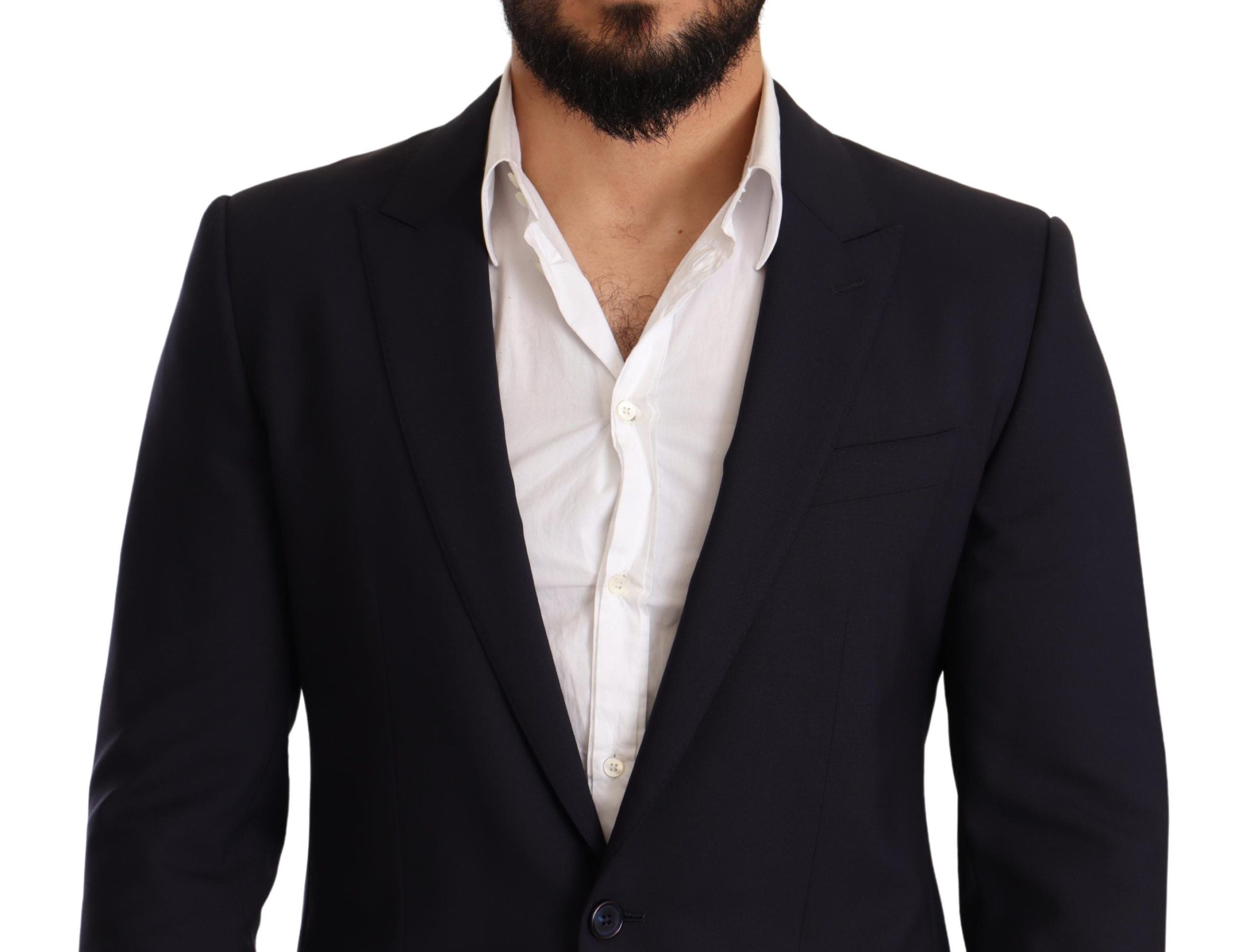 Dolce & Gabbana Navy Blue Wool Slim Fit MARTINI Men's Blazer