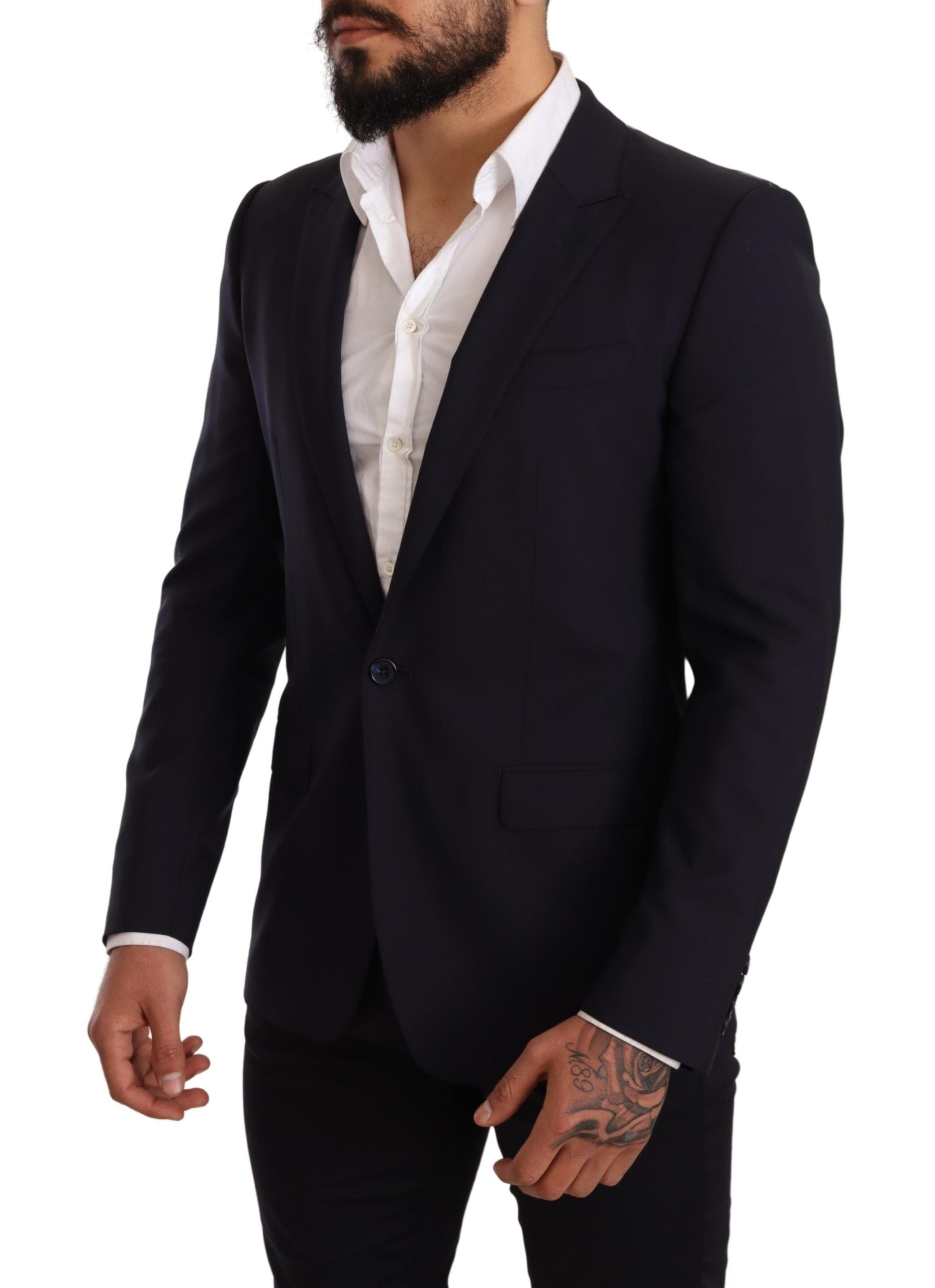Dolce & Gabbana Navy Blue Wool Slim Fit MARTINI Men's Blazer