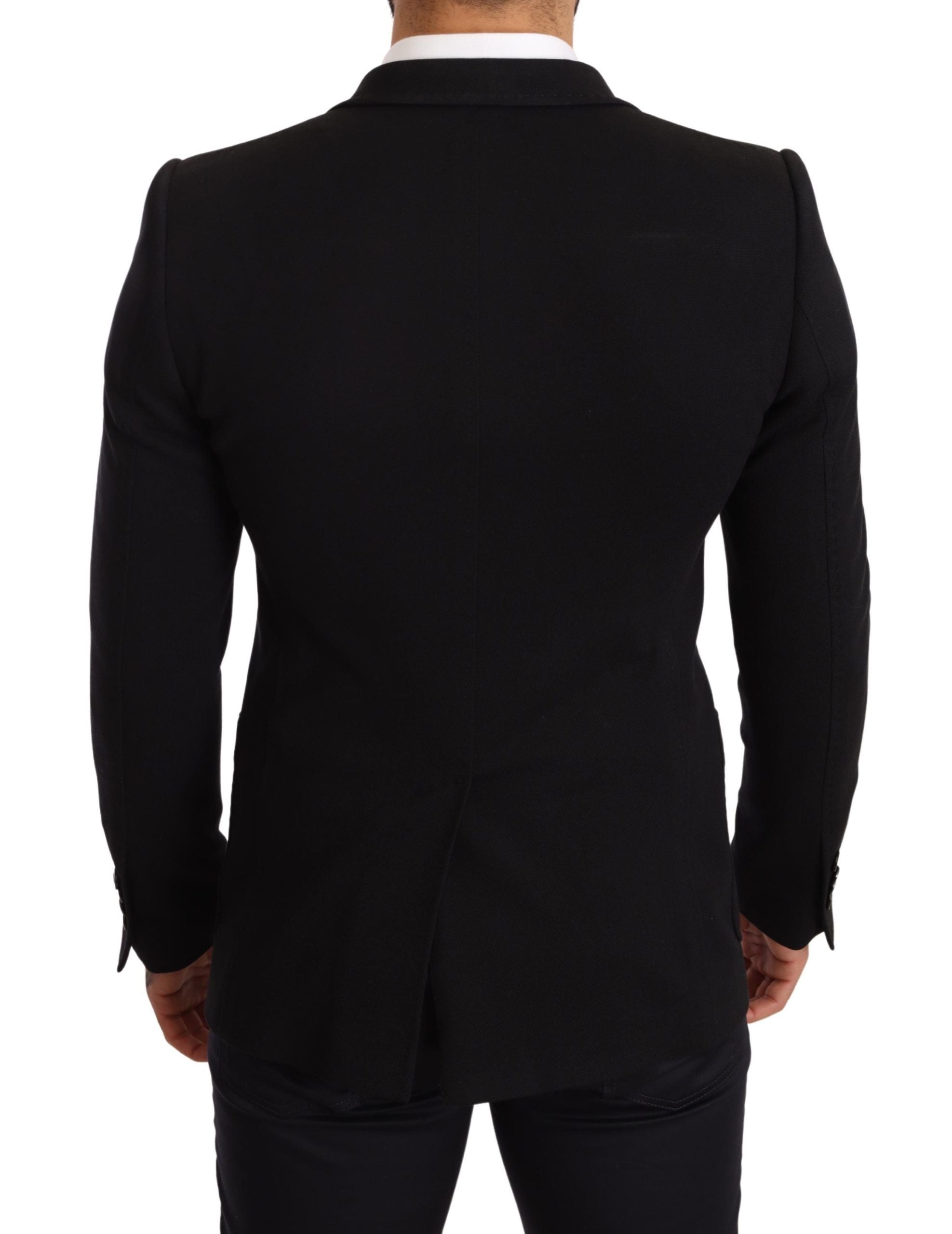 Dolce & Gabbana Elegant Slim Fit Black Cotton Men's Blazer