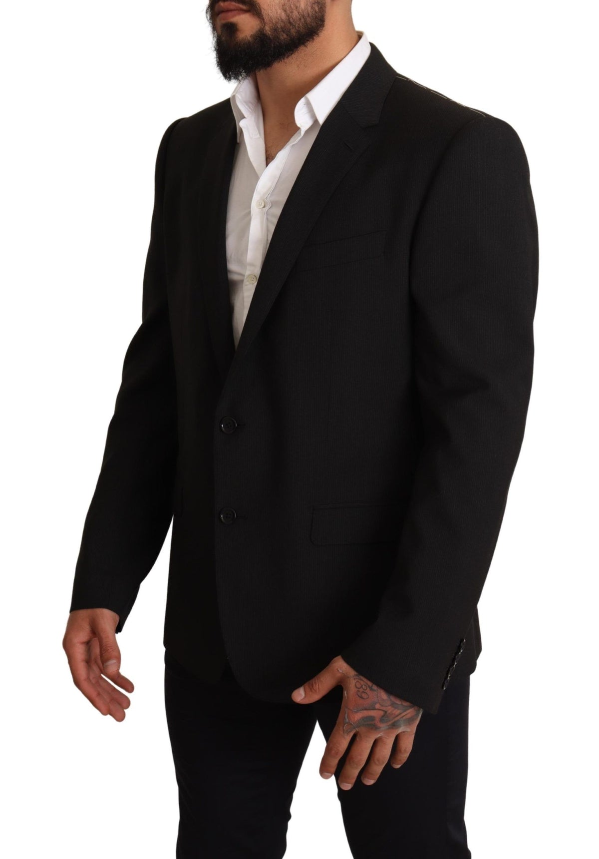 Dolce & Gabbana Black Striped MARTINI Jacket Men's Blazer