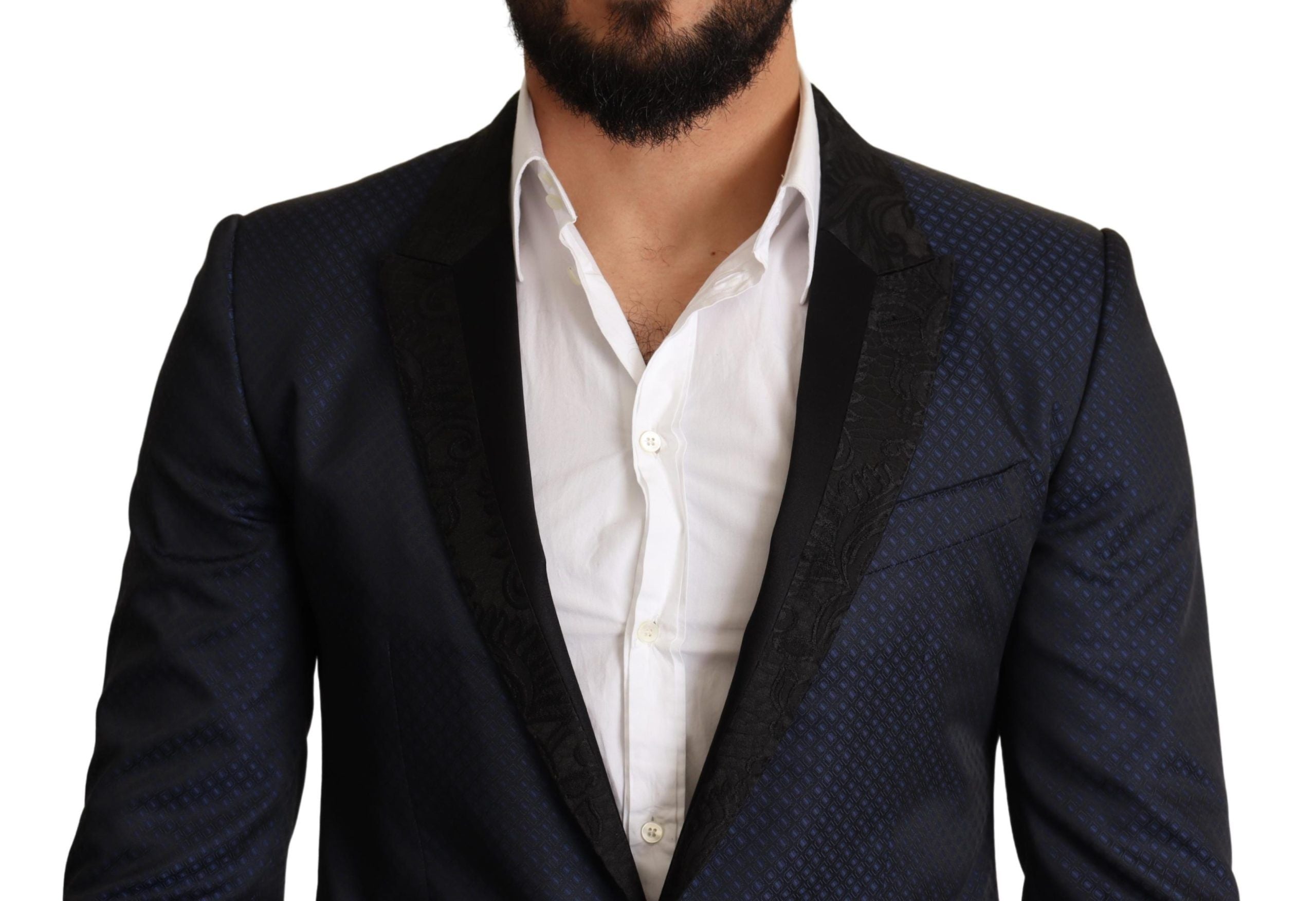 Dolce & Gabbana Blue Wool Slim Fit MARTINI Blazer Men's Jacket