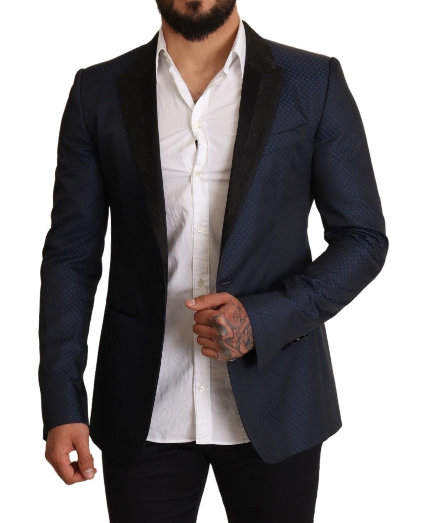 Dolce & Gabbana Blue Wool Slim Fit MARTINI Blazer Men's Jacket