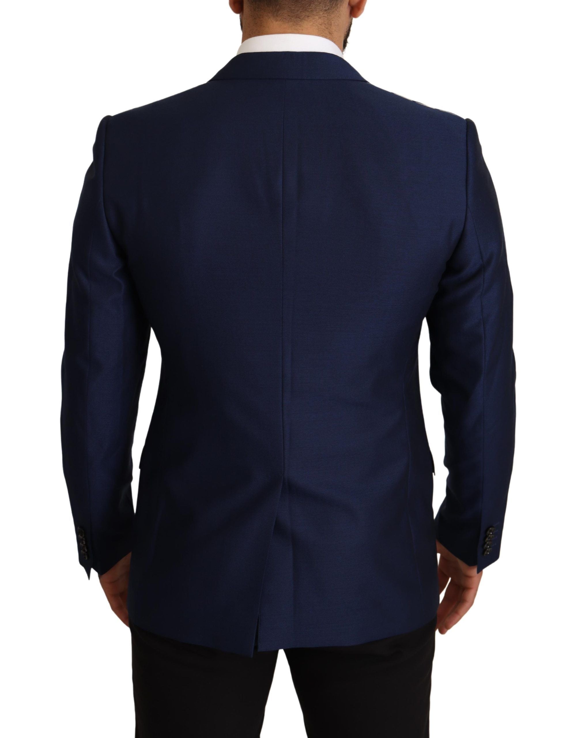 Dolce & Gabbana Navy Blue Virgin Wool Martini Men's Blazer