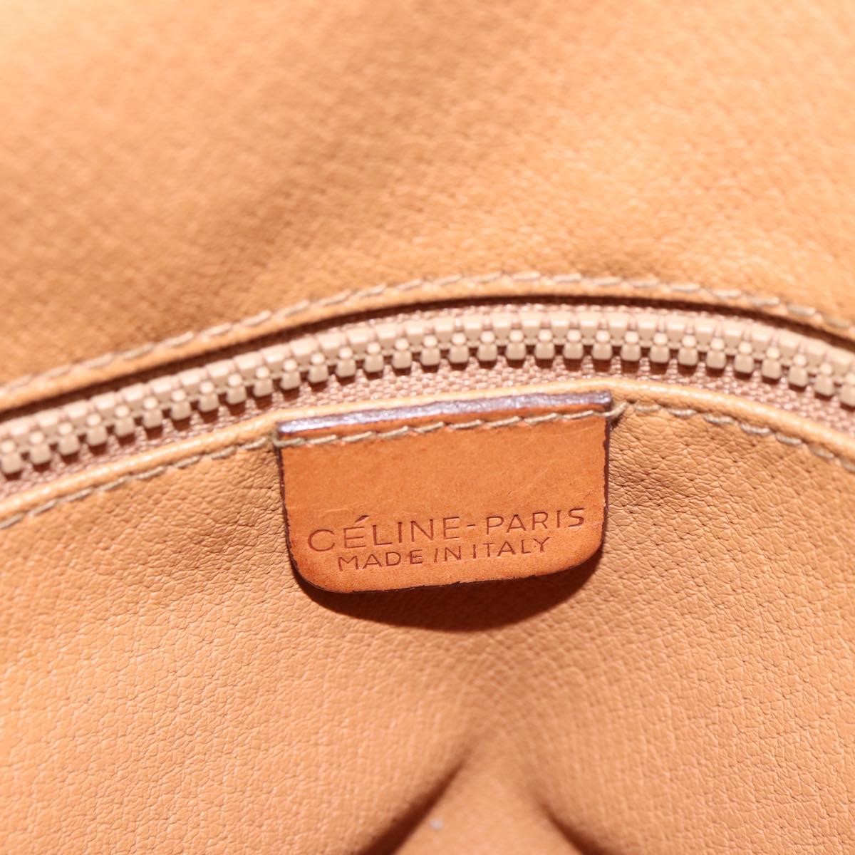 Celine Macadam Leather Beige Canvas Shoulder Bag Bag (Pre-Owned)