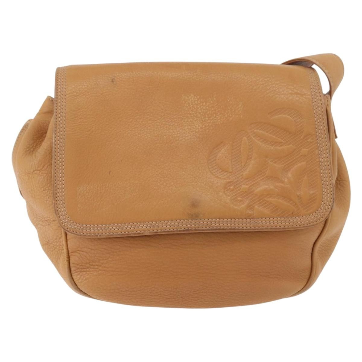 Loewe Anagram Leather Beige Leather Shoulder Bag Bag (Pre-Owned)