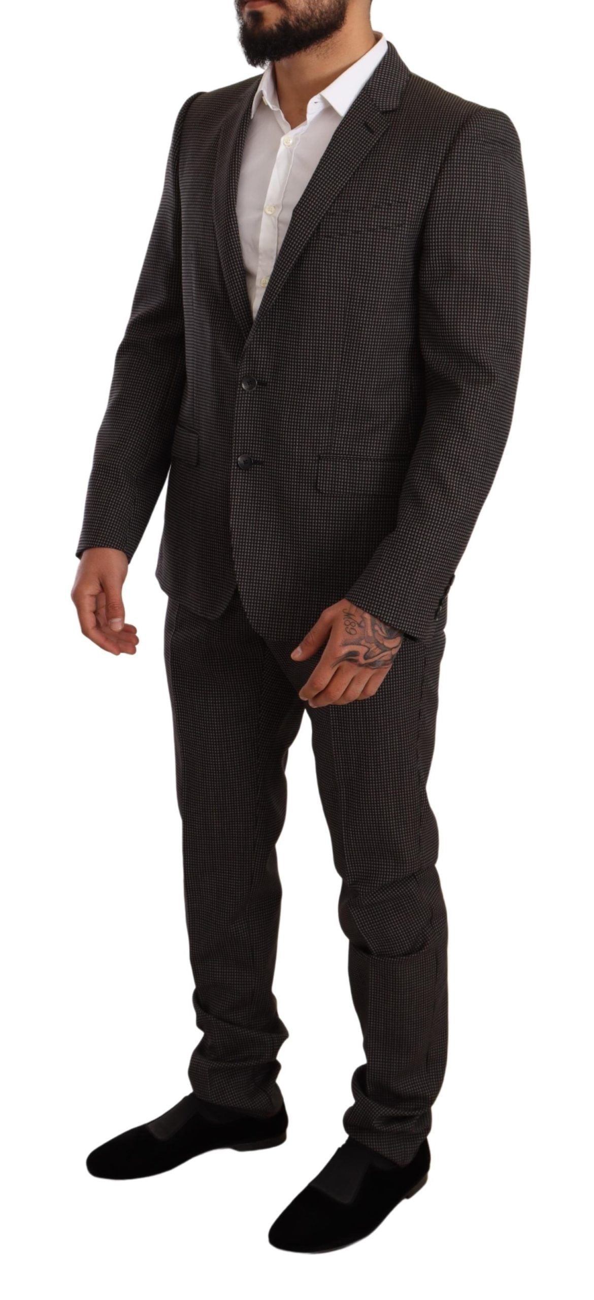 Dolce & Gabbana Elegant Gray Martini Woolen Suit Men's Set