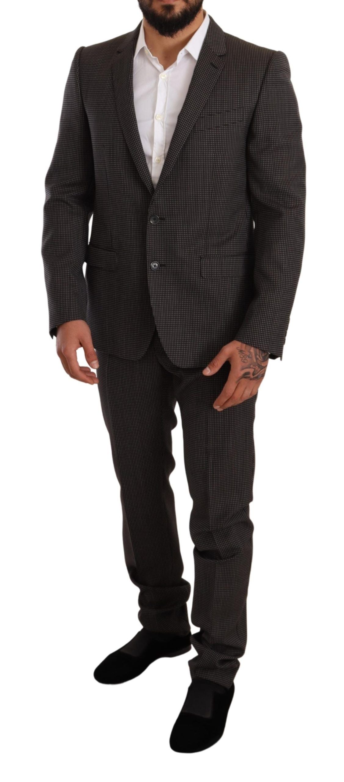 Dolce & Gabbana Elegant Gray Martini Woolen Suit Men's Set