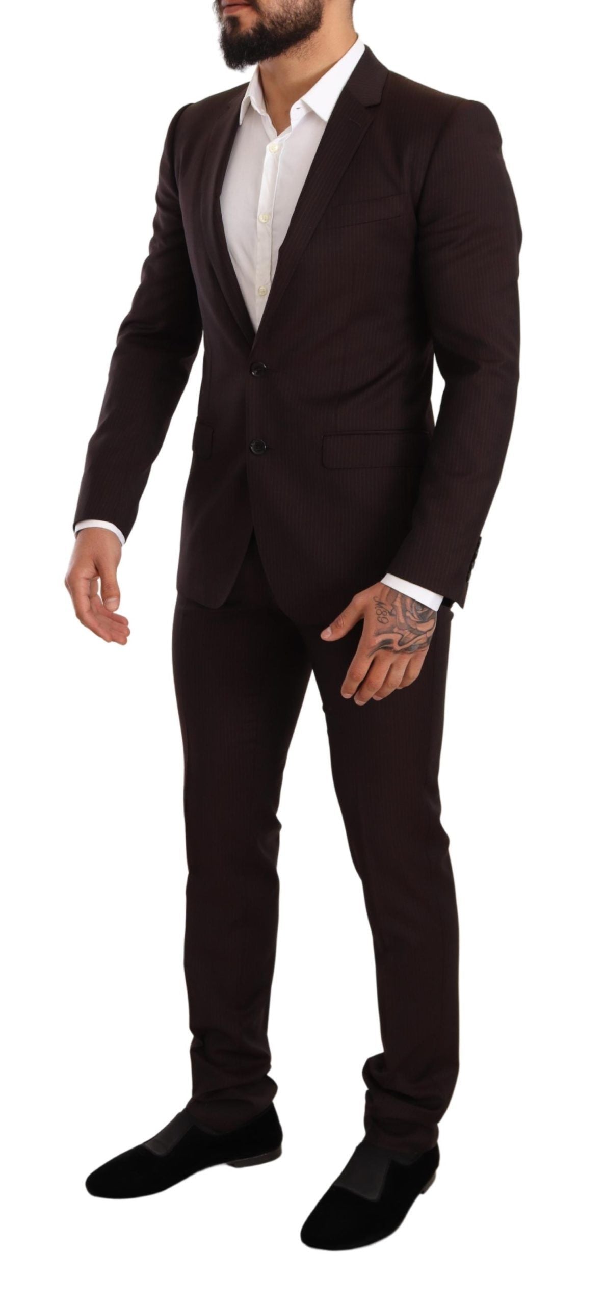 Dolce & Gabbana Bordeaux Wool MARTINI Slim Fit Men's Suit
