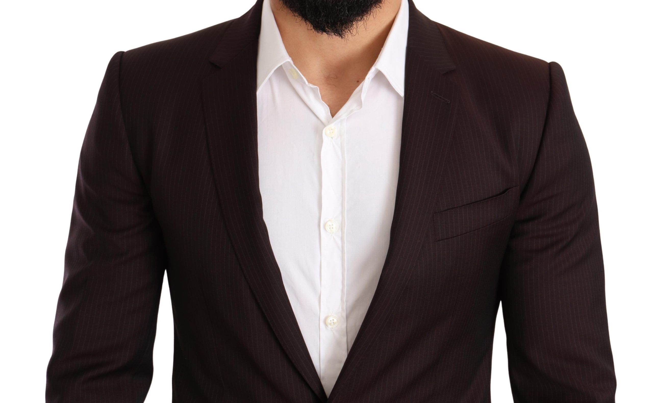 Dolce & Gabbana Elegant Bordeaux Striped Martini Men's Suit