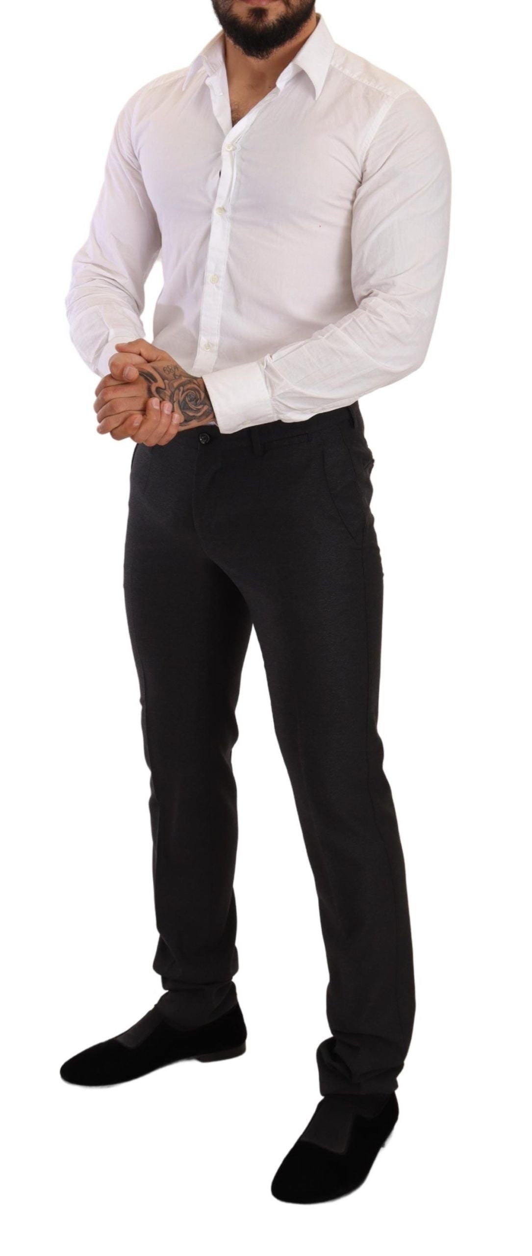 Dolce & Gabbana Gray Wool MARTINI Slim Fit Set Men's Suit