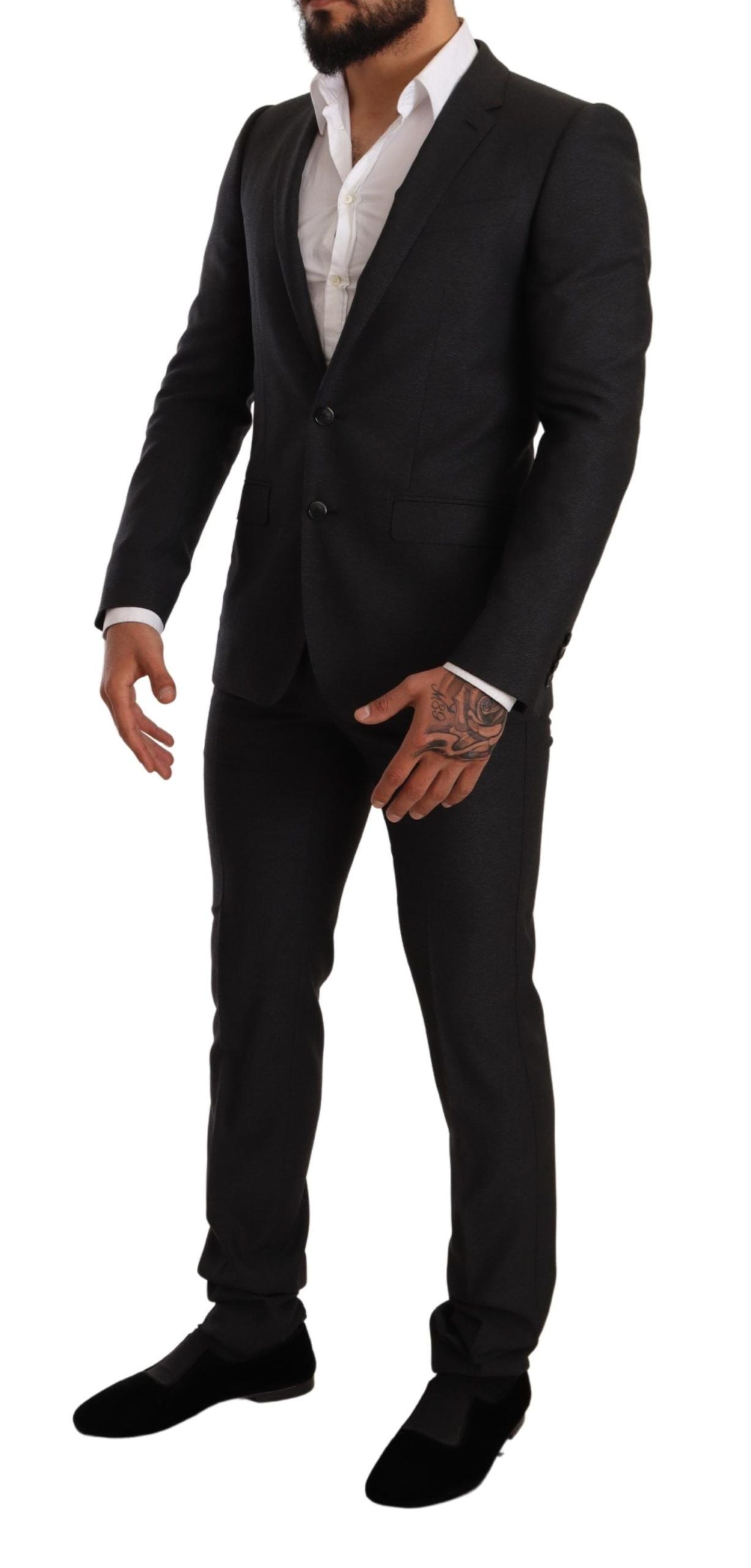 Dolce & Gabbana Gray Wool MARTINI Slim Fit Set Men's Suit